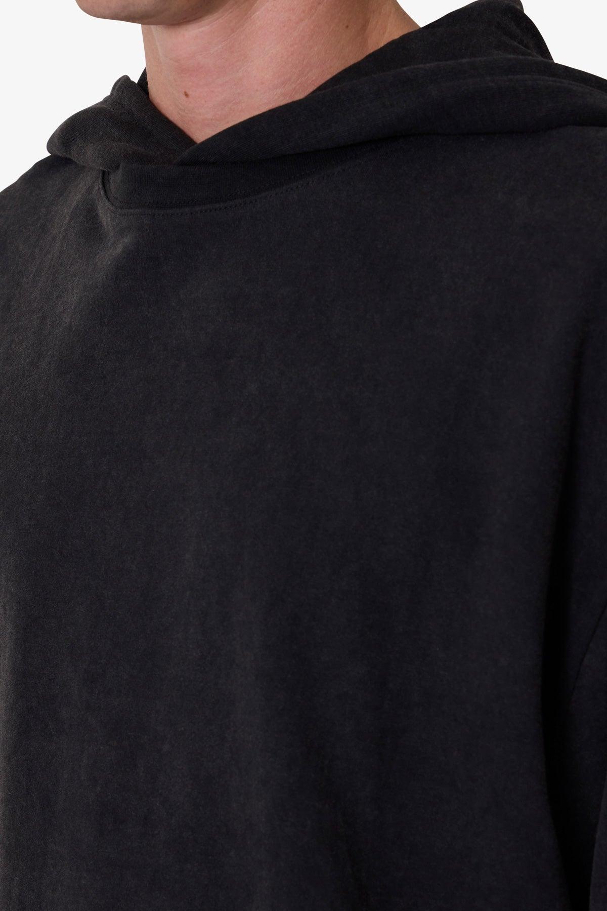 Over Tee Layer Hoodie - Washed Black Product Image