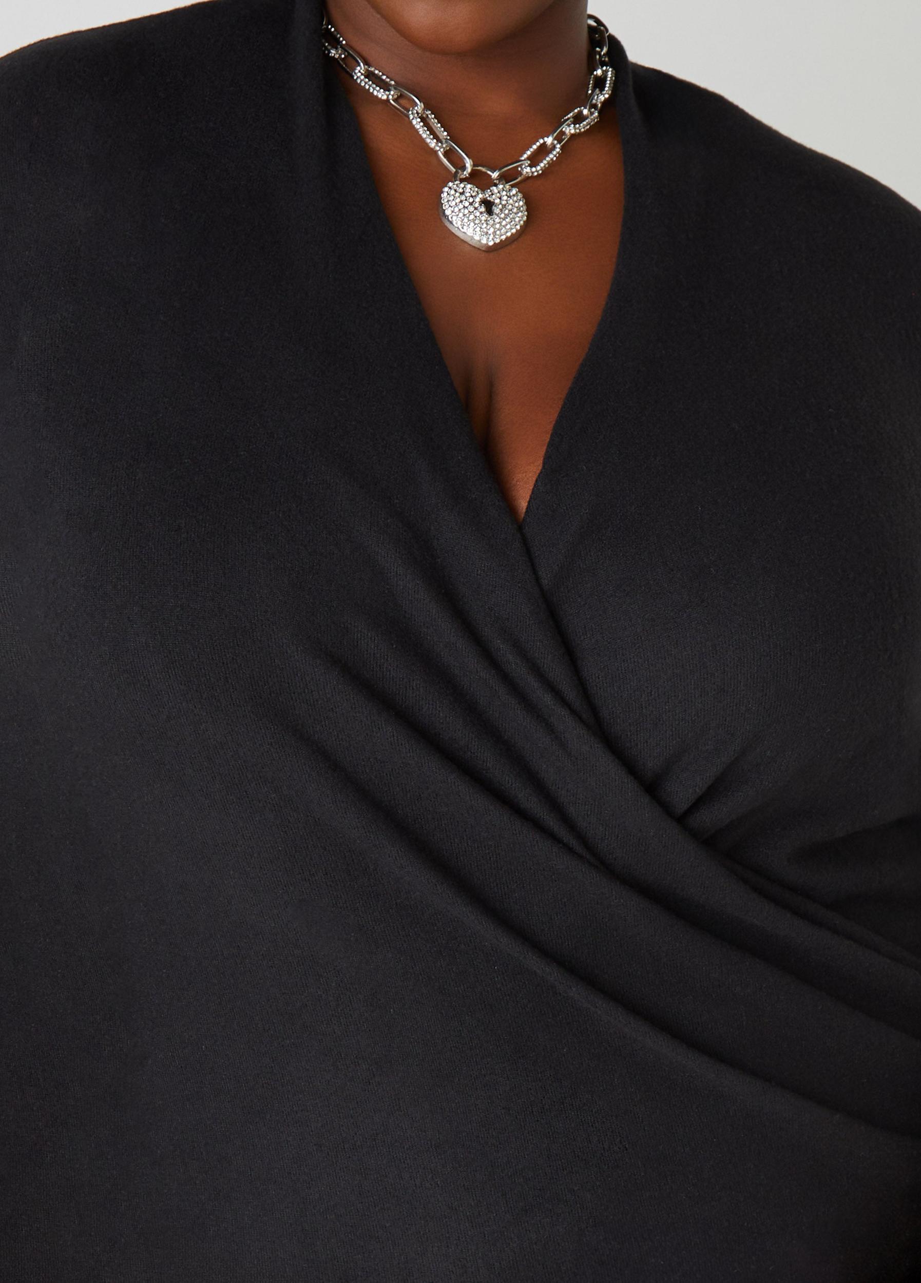 Faux Wrap Hacci Knit Top Product Image