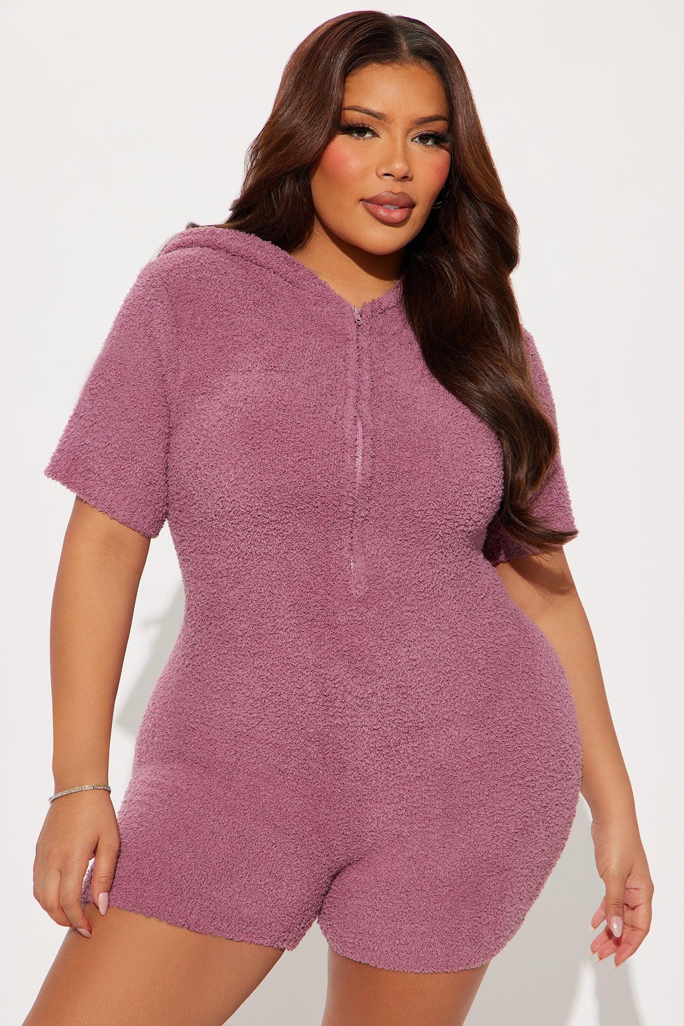 Cozy Era Short Sleeve Romper - Plum Product Image