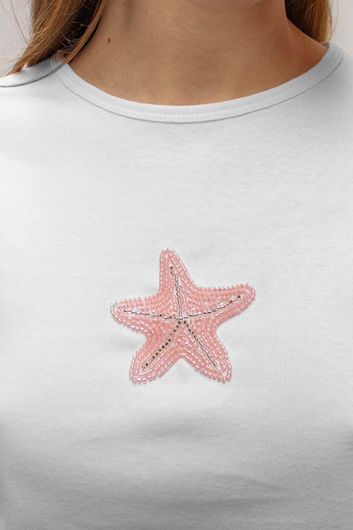 Starfish t-shirt with beads Product Image