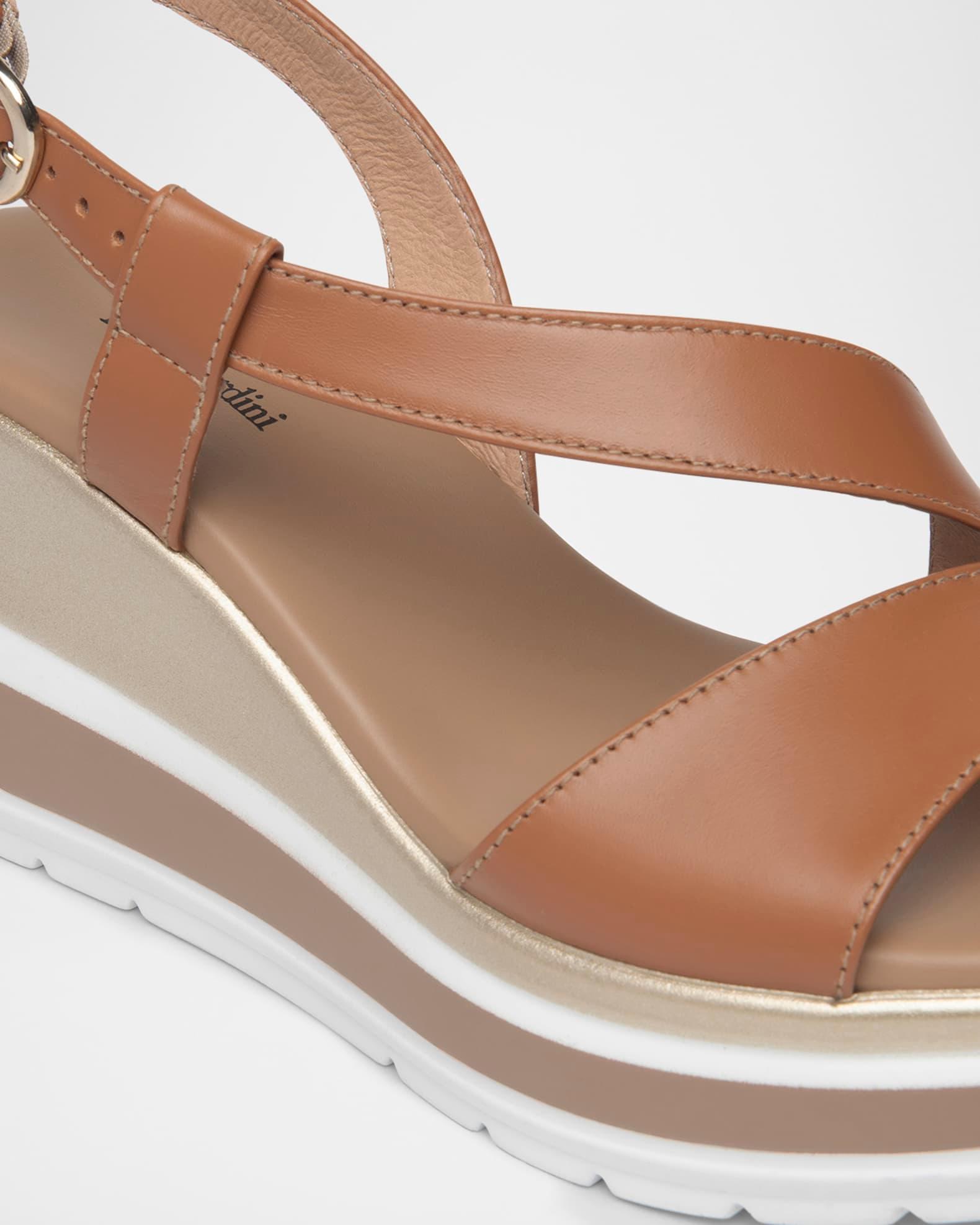 Leather Wedge Slingback Sandals Product Image