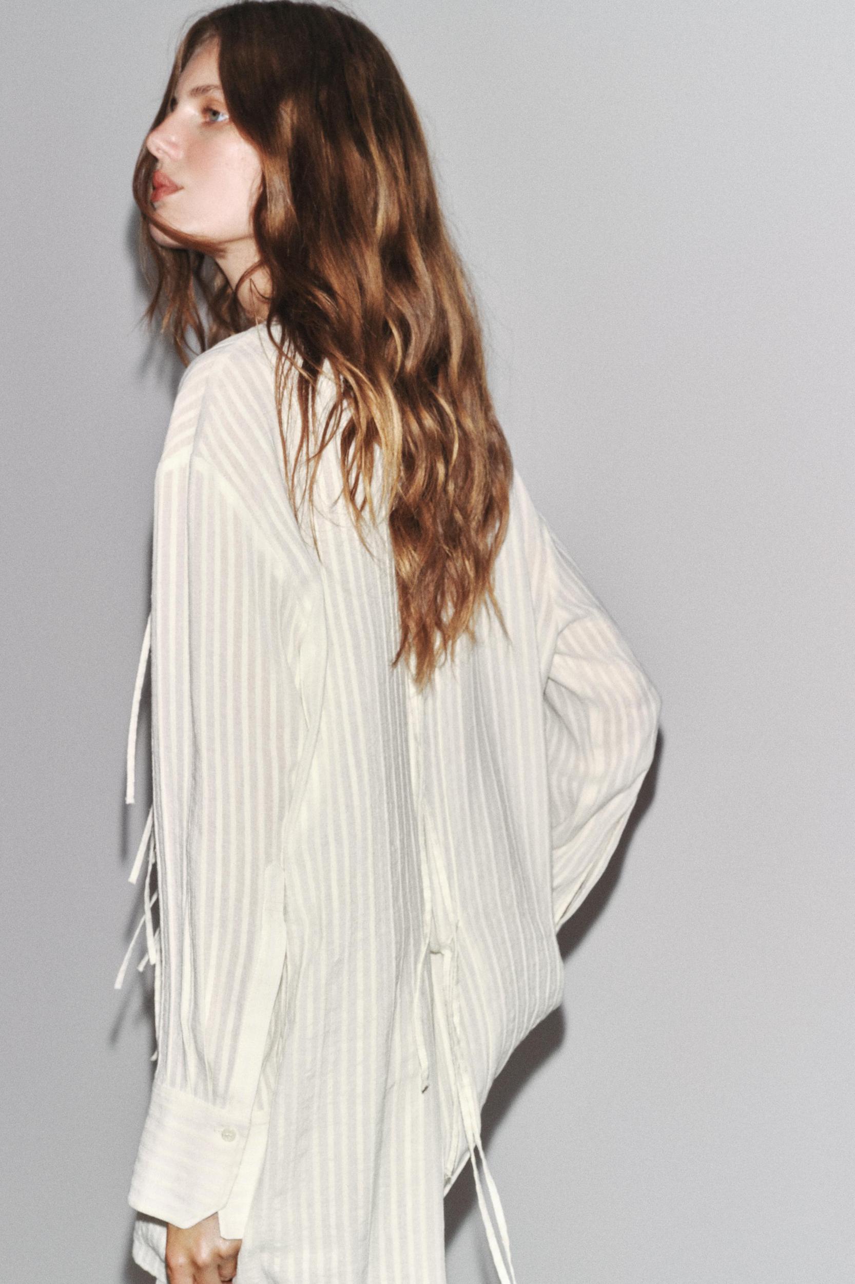 ZW COLLECTION STRIPED SHIRT WITH TIES Product Image