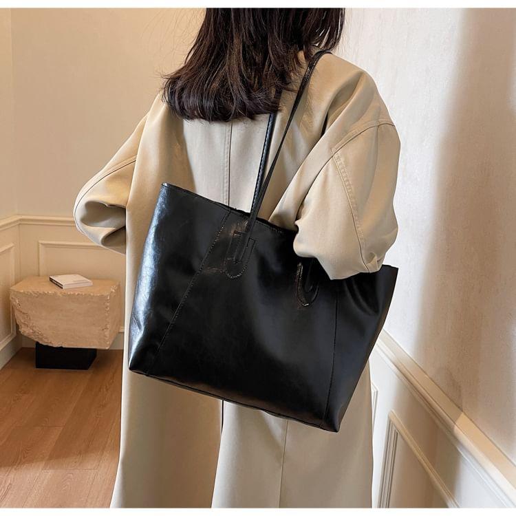 Faux Leather Tote Bag Product Image
