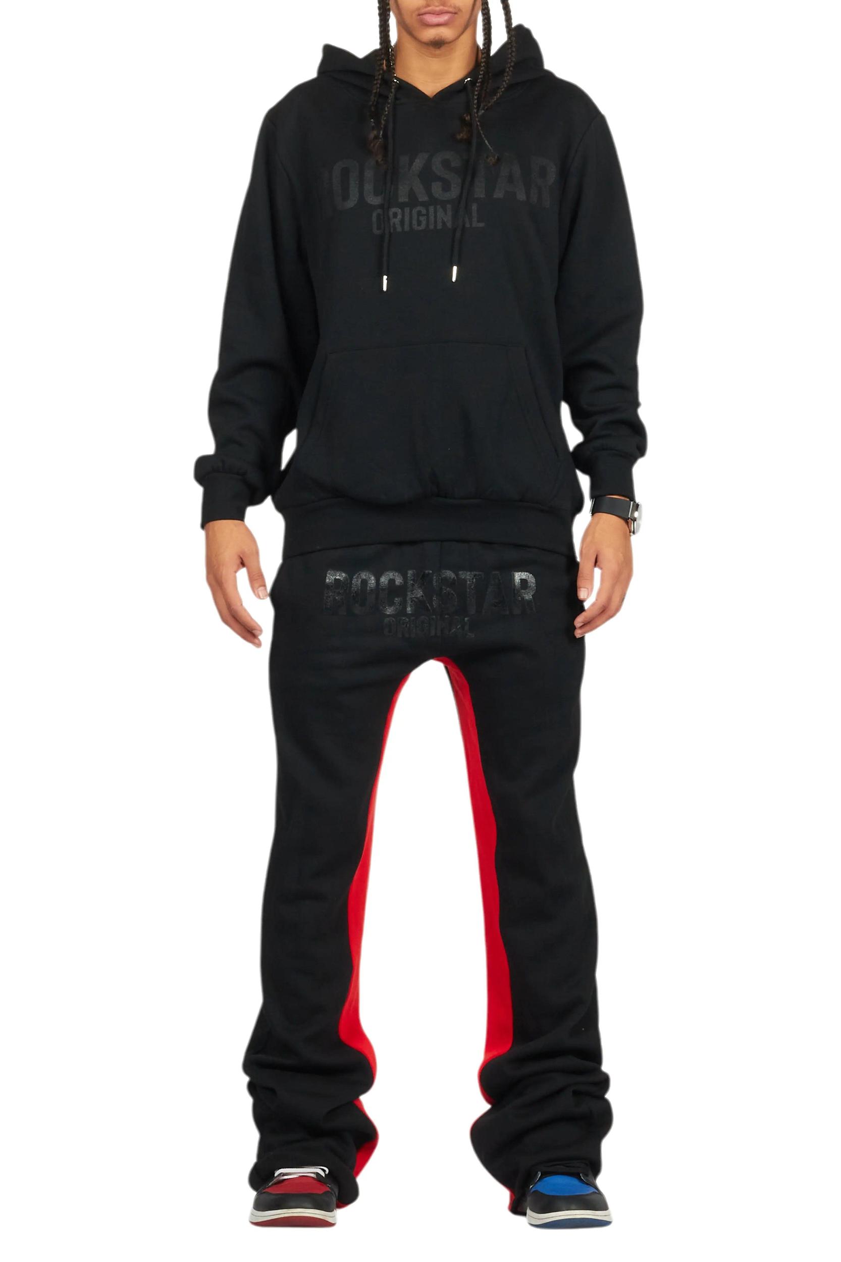 Sana Black Hoodie/Baggy Track Pant Set Male Product Image