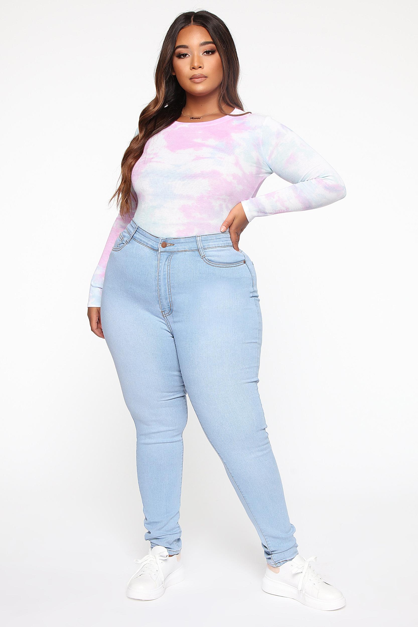 Marilyn High Waisted Skinny Jeans - Light Wash Product Image