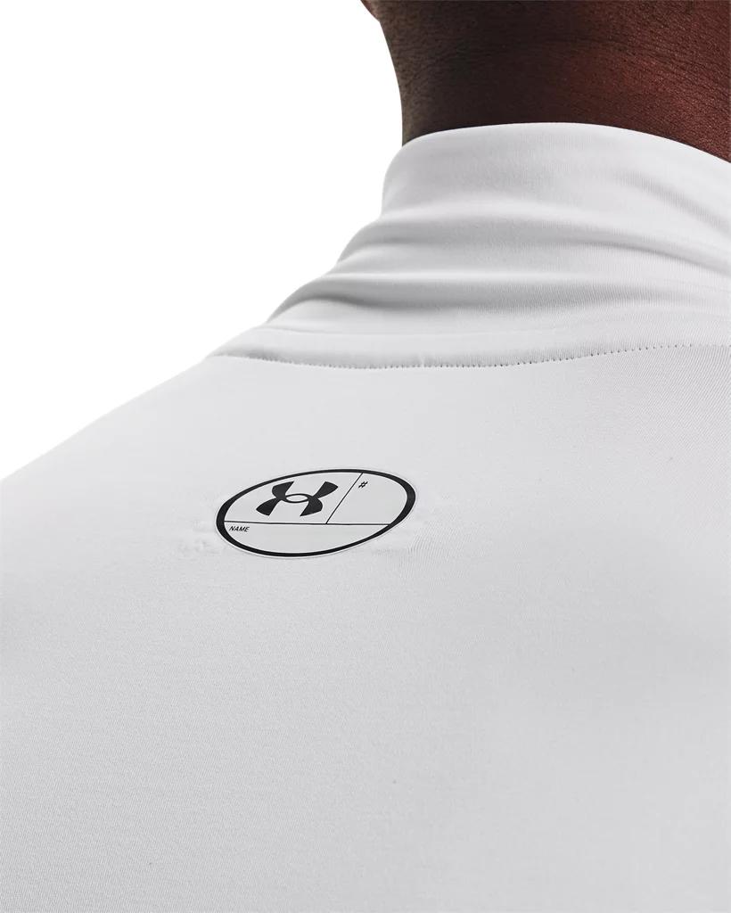 Under Armour Mens Under Armour HG Armour Comp Mock Long Sleeve - Mens White/Black Product Image
