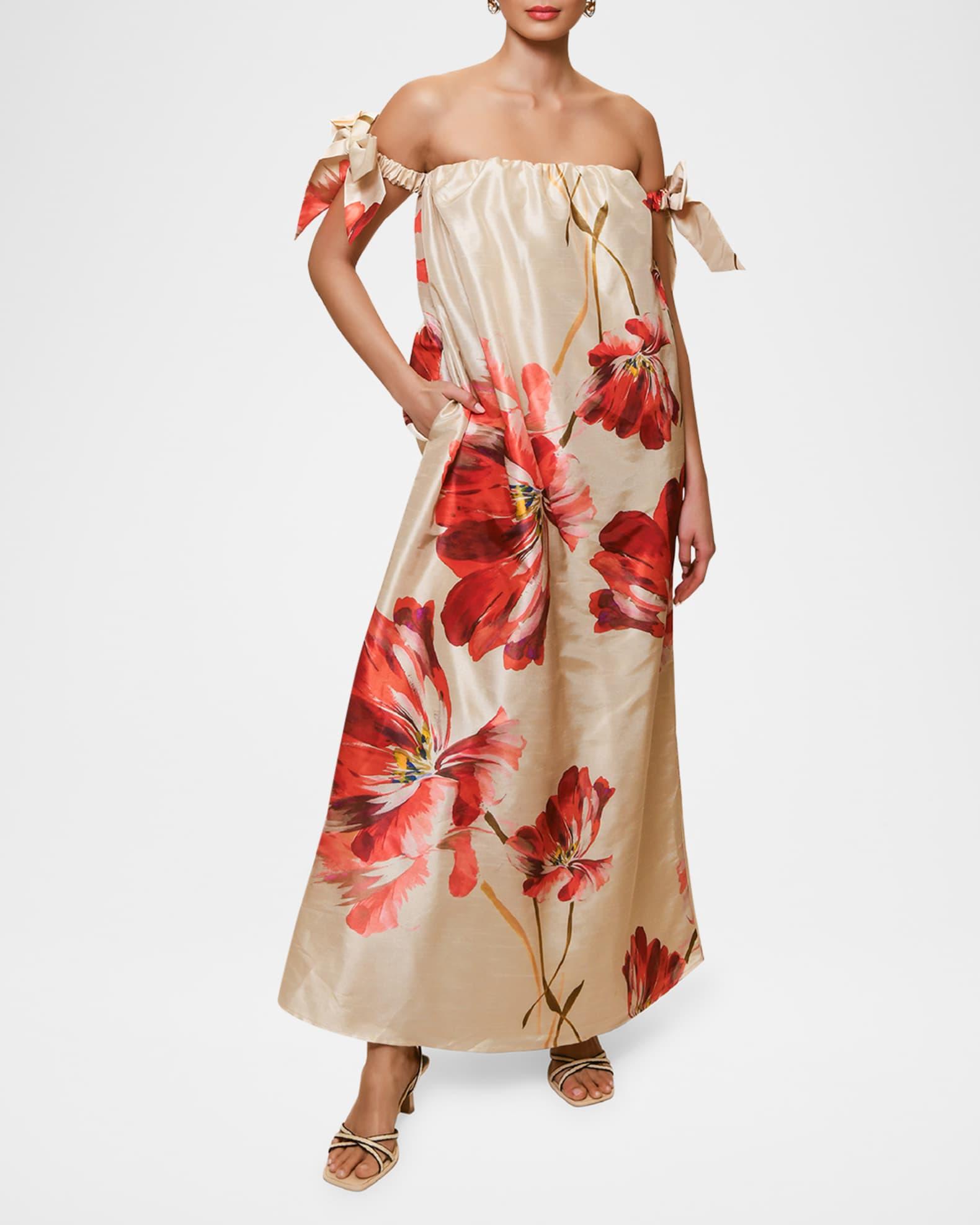 Iris Off-Shoulder Trapeze Maxi Dress Product Image