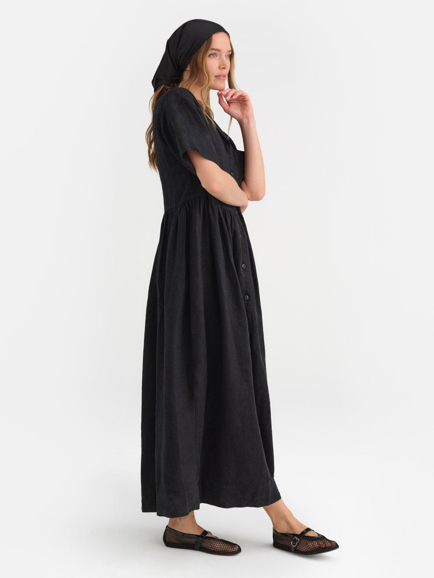 Organic Linen Shirt Dress Female Product Image