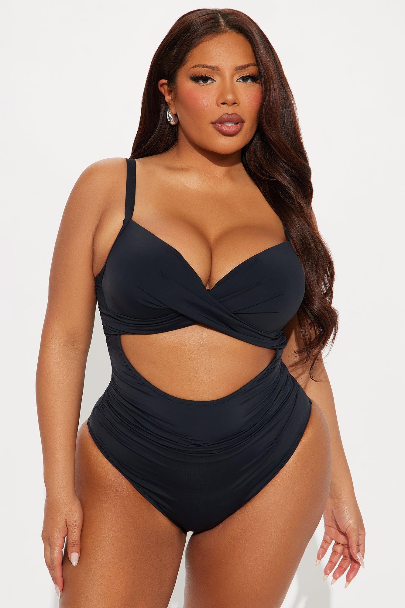 Summer Lounge Ruched Cutout 1 Piece Swimsuit - Black Female Product Image
