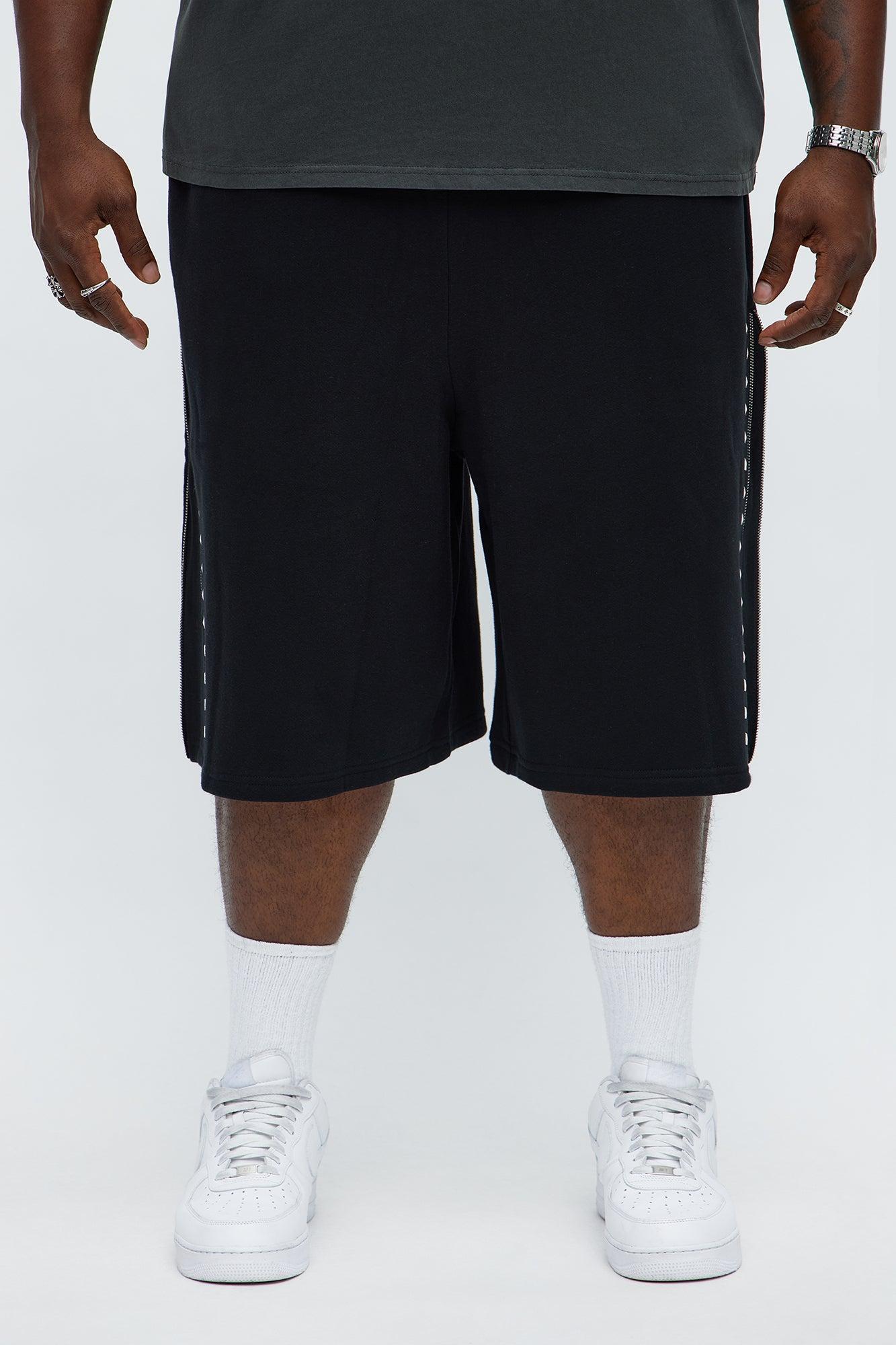 Tyson Baggy Sleaze Studded Shorts - Black Male Product Image