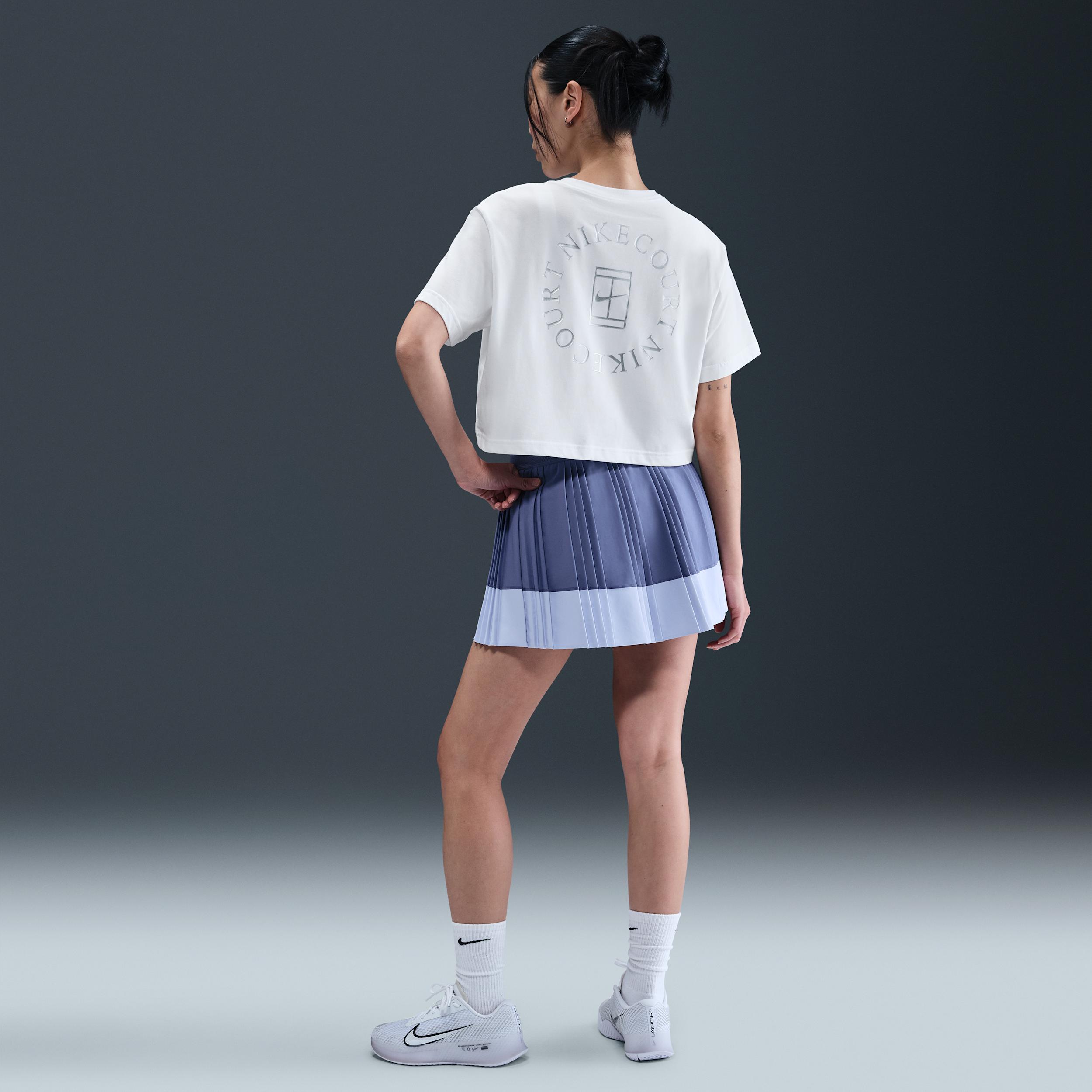 Nike Womens Slam Dri-FIT Short-Sleeve Cropped Tennis T-Shirt | HV6987-010 Product Image