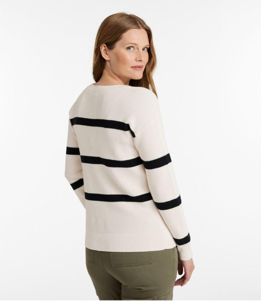 Women's Sunwashed Waffle Sweater, Pullover Stripe Product Image