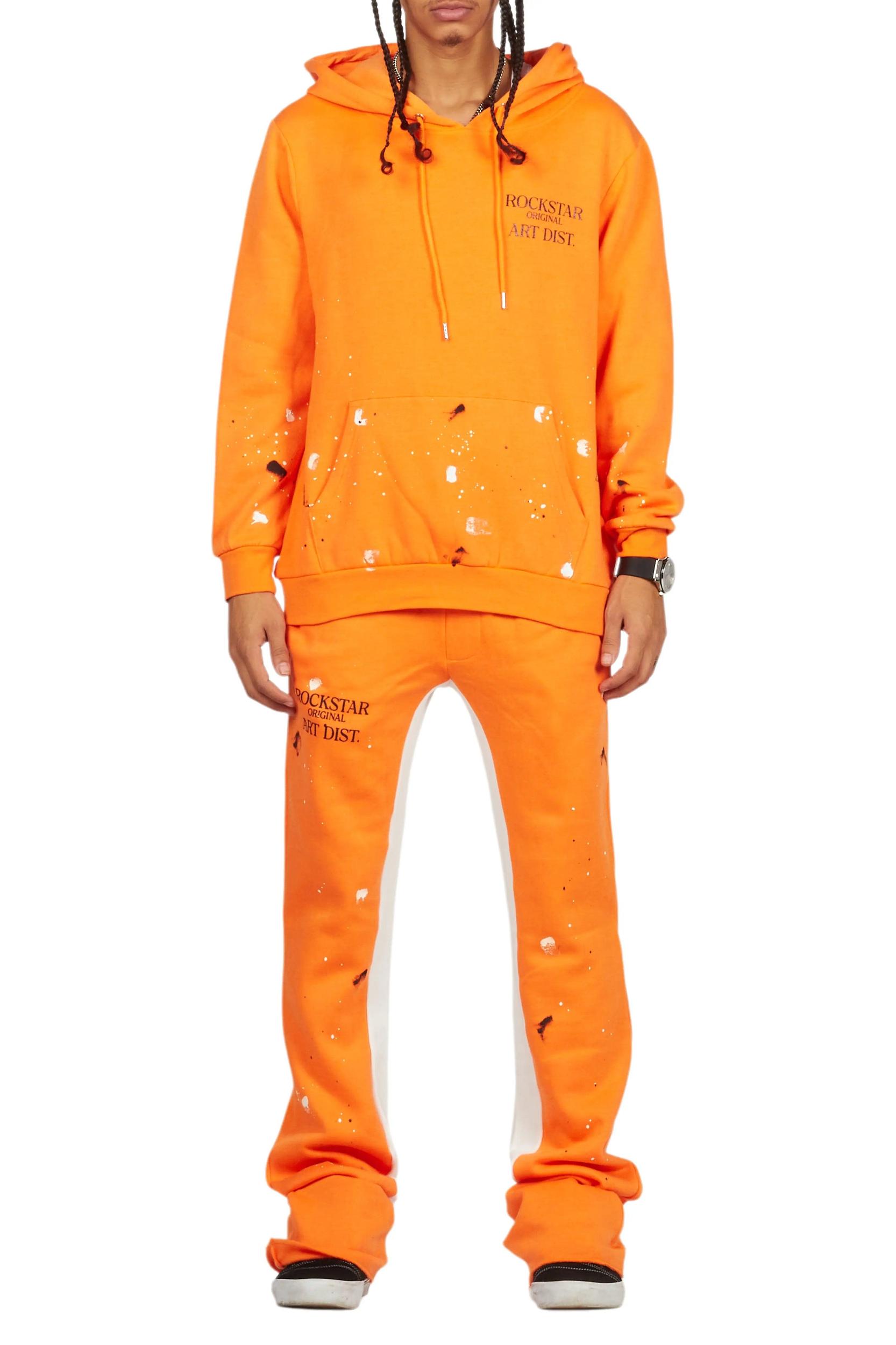 Jaco Orange Hoodie Baggy Fit Pant Track Set Male Product Image