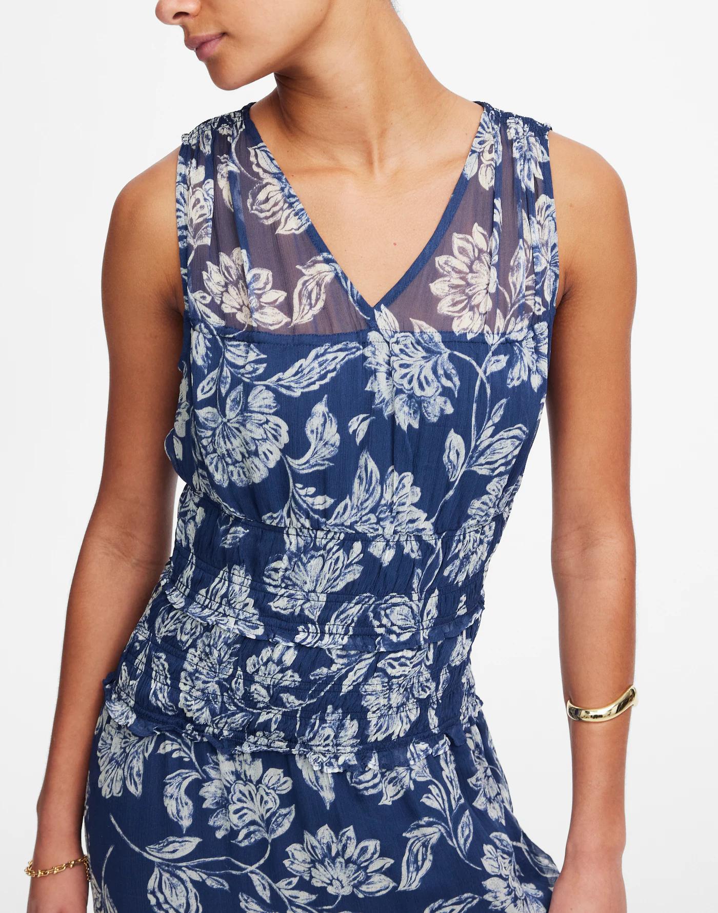 Sheer V-Neck Maxi Dress in Floral Product Image