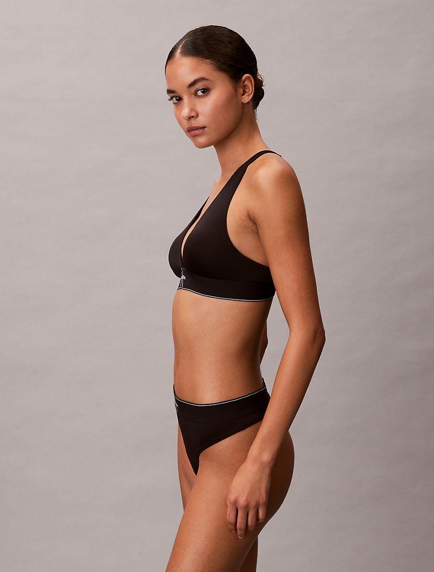 Graphic Monogram Microfiber Stretch Lightly Lined Triangle Bralette Product Image