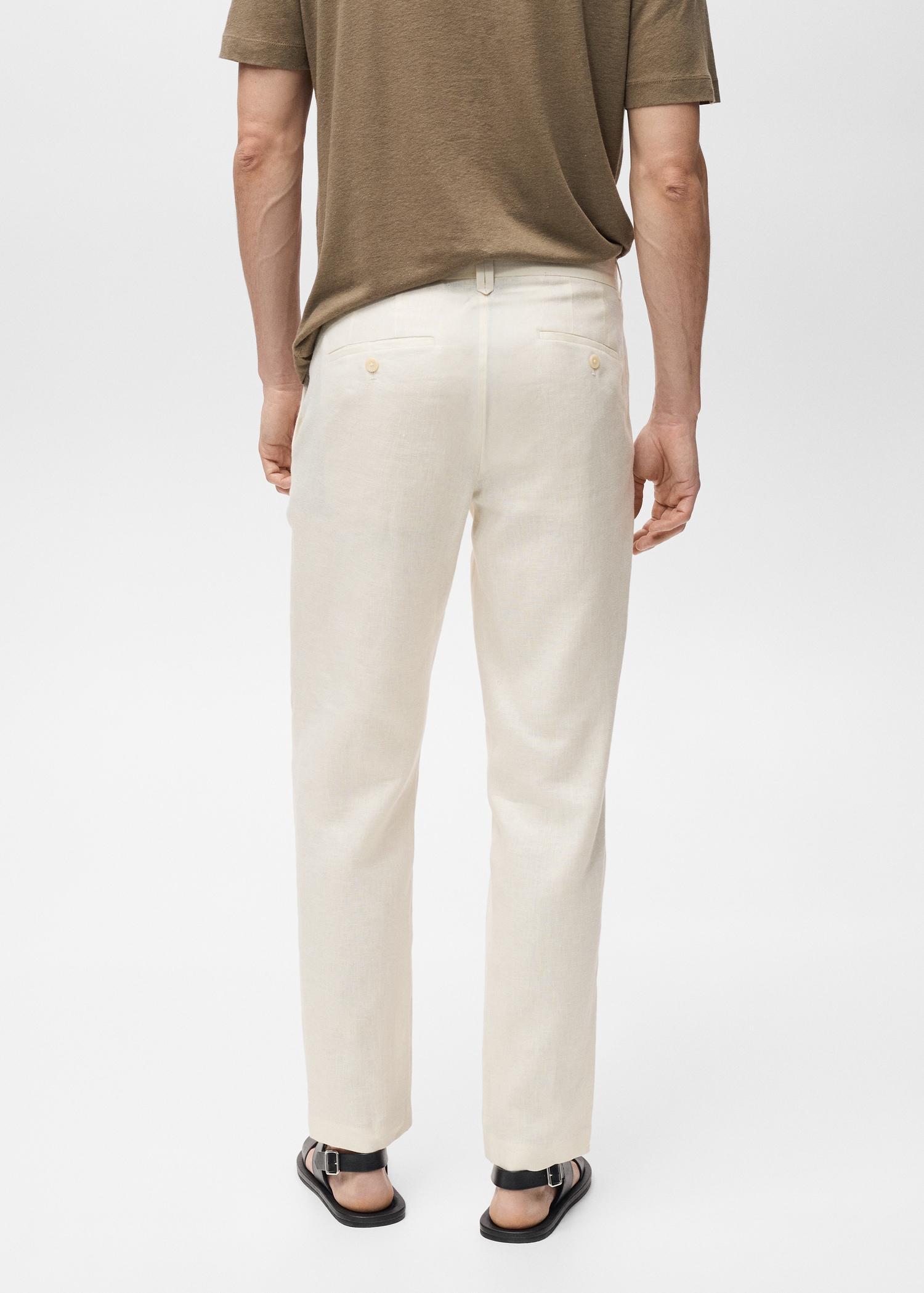 Slim-fit 100% linen pants - Men | MANGO USA Product Image