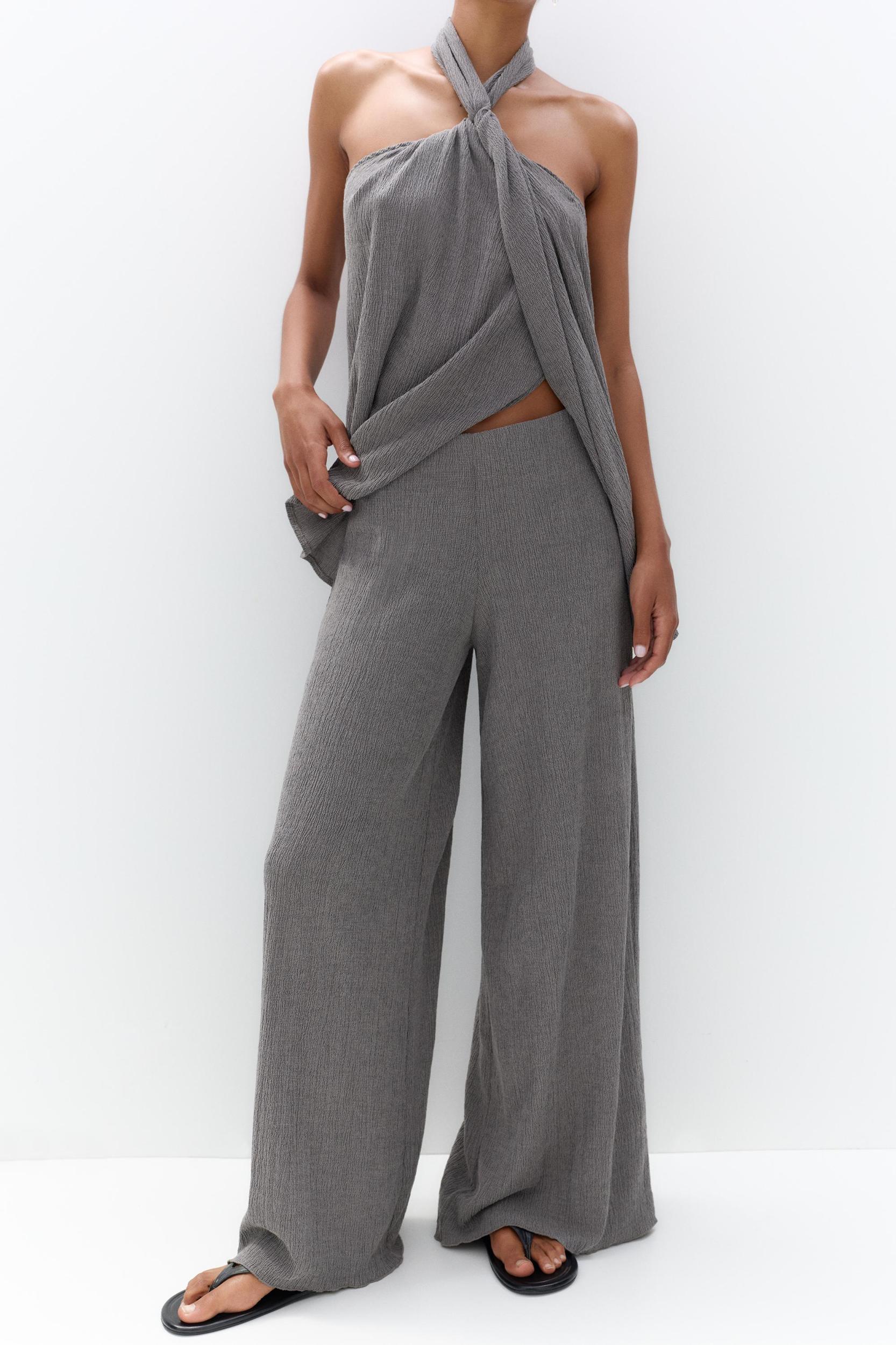 Rustic wide-leg pants Product Image