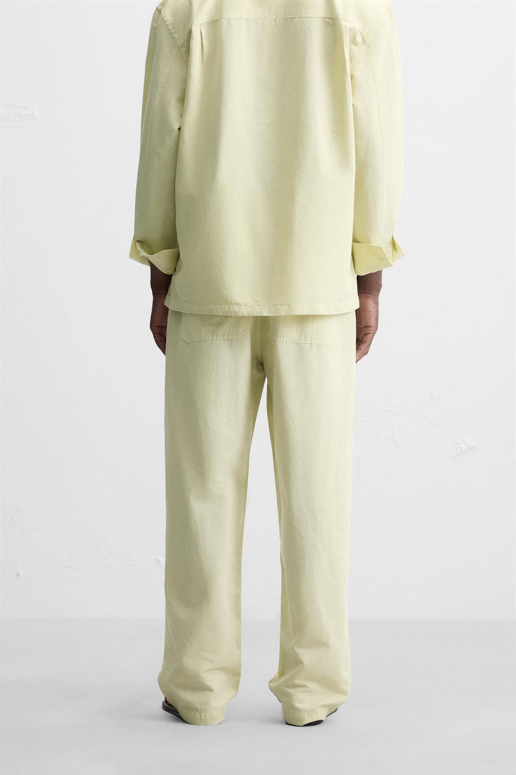 STRAIGHT FIT LINEN COTTON PANTS Product Image