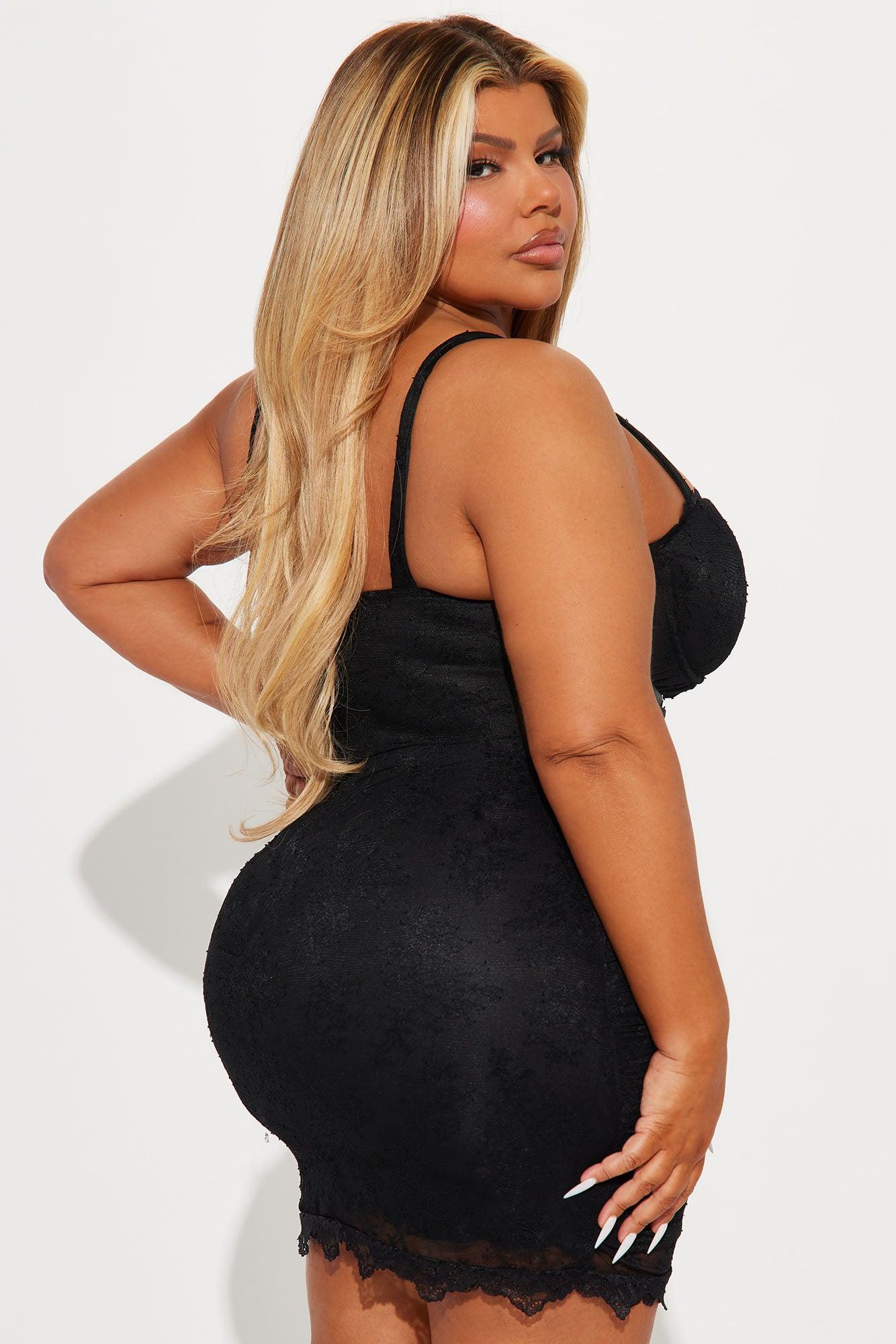 Steal Your Heart Lace Mini Dress - Black Product Image