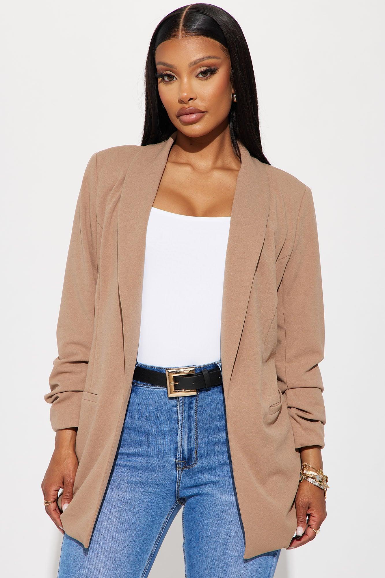 The Celine Blazer - Taupe Product Image