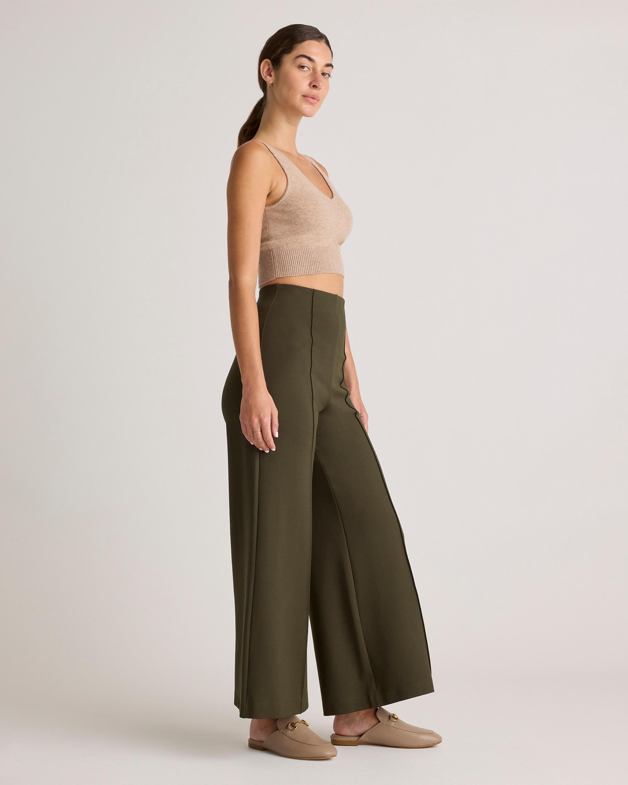 Quince | Women's Ultra-Stretch Ponte Super Wide Leg Ankle Pants Size XL, Rayon Product Image