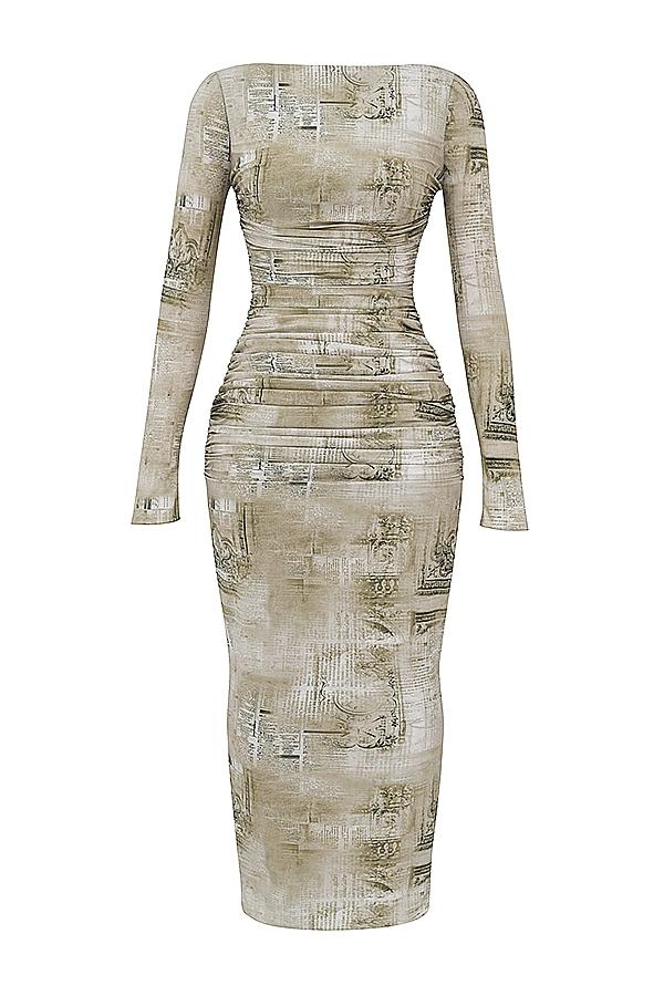 Lanetta  pale sage print maxi dress Product Image