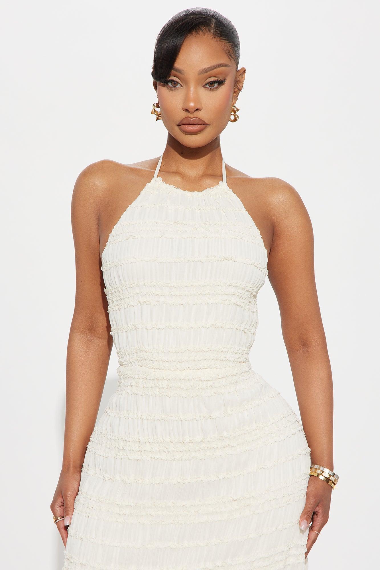 Isabella Textured Maxi Dress - Ivory Product Image