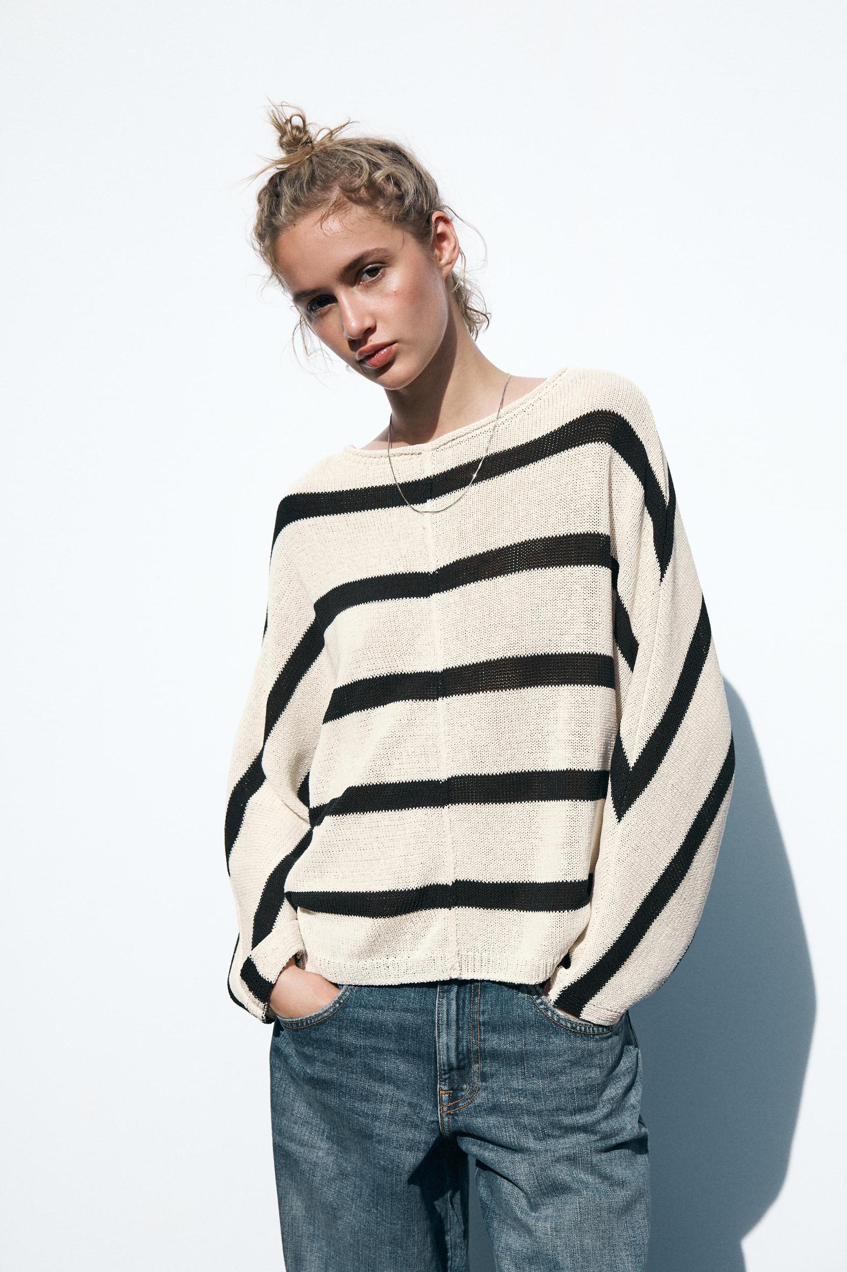 STRIPED KNIT SWEATER Product Image