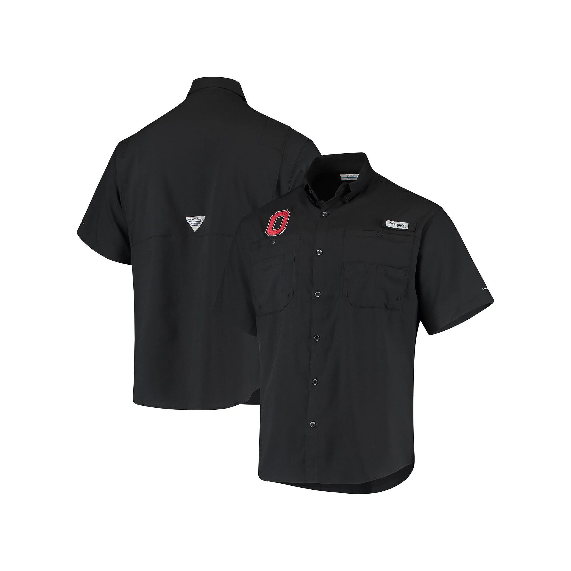 Men's Columbia Black Ohio State Buckeyes Tamiami Omni-Shade Button-Down Shirt,  Product Image