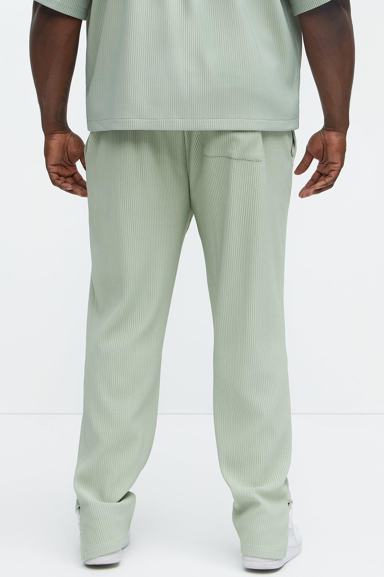 Show Up Slim Slit Pants - Sage Product Image