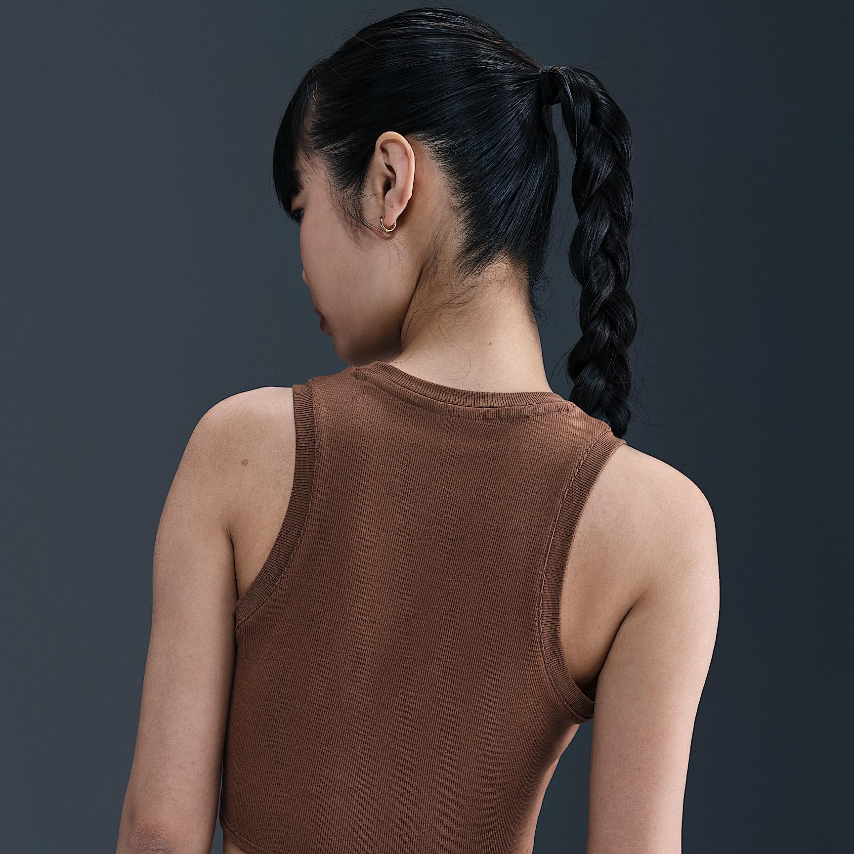 Womens Nike Sportswear Chill Knit Tight Cropped Mini-Rib Tank Top | FB8279-265 Product Image