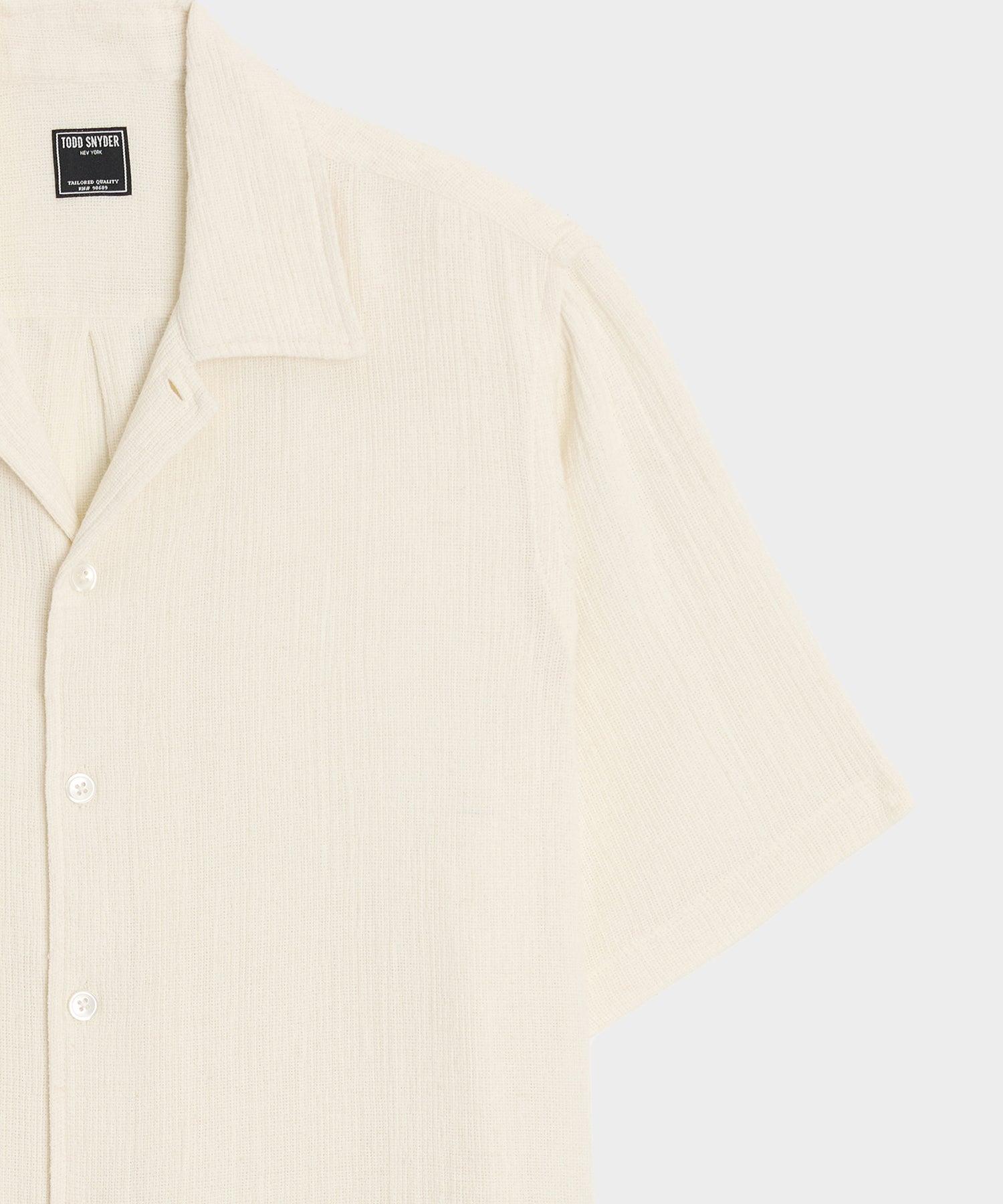 Relaxed Basketweave Camp Collar Shirt Product Image