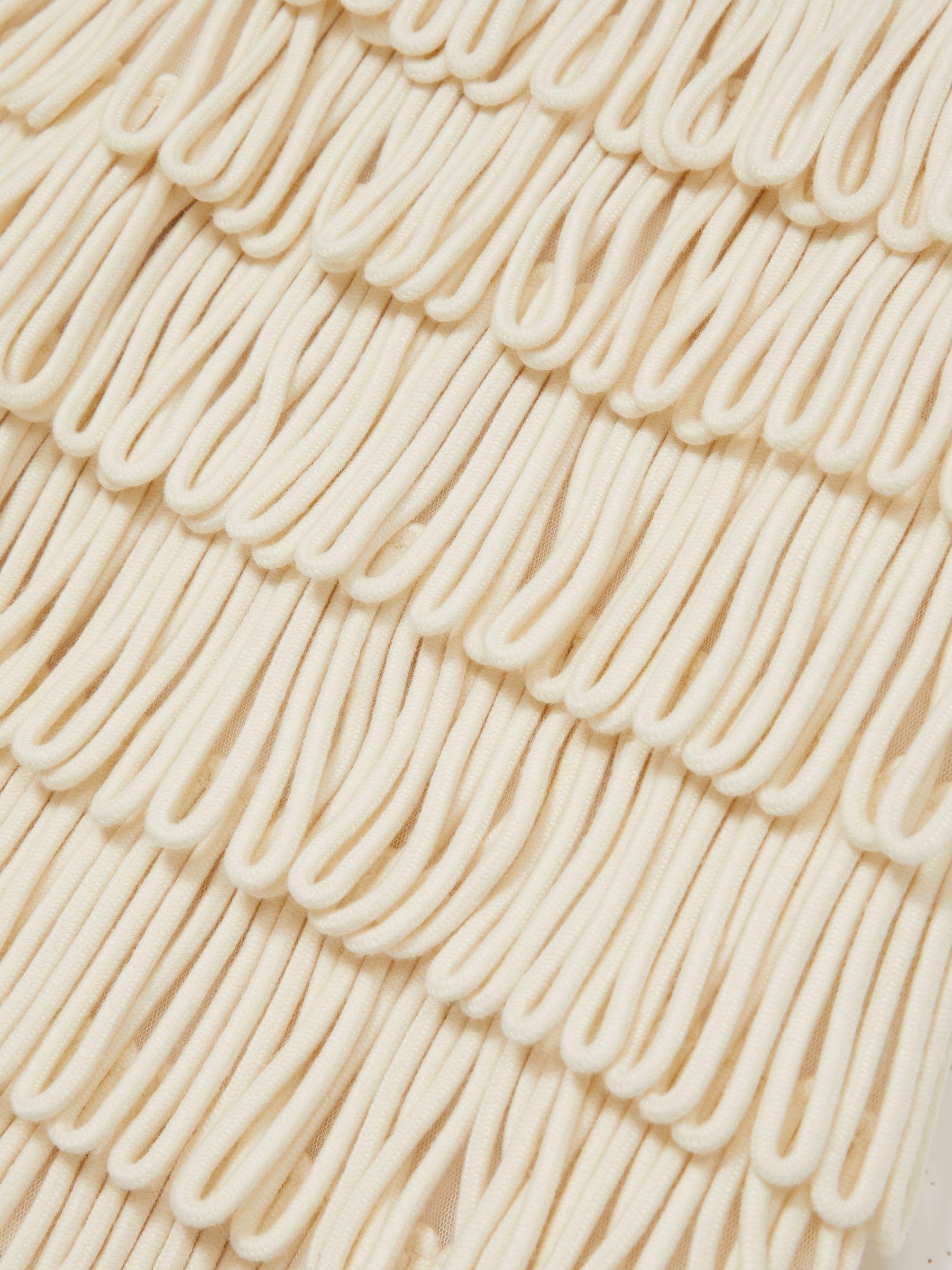 Loop-Stitch Fringe Mini Skirt in Ivory Product Image