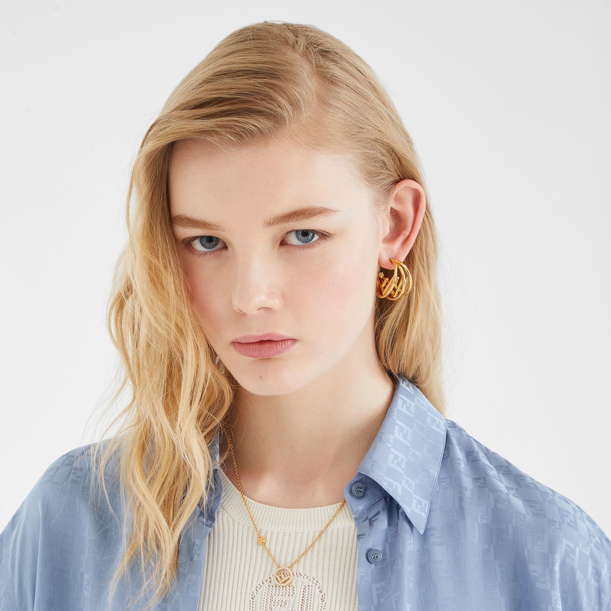 F is Fendi EarringsGold-colored metal earrings Product Image