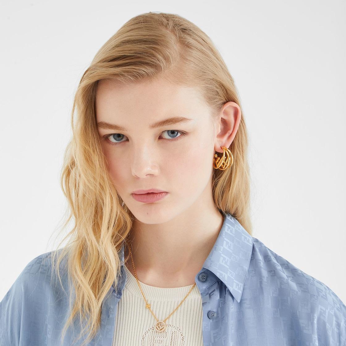 F is Fendi EarringsGold-colored metal earrings Product Image