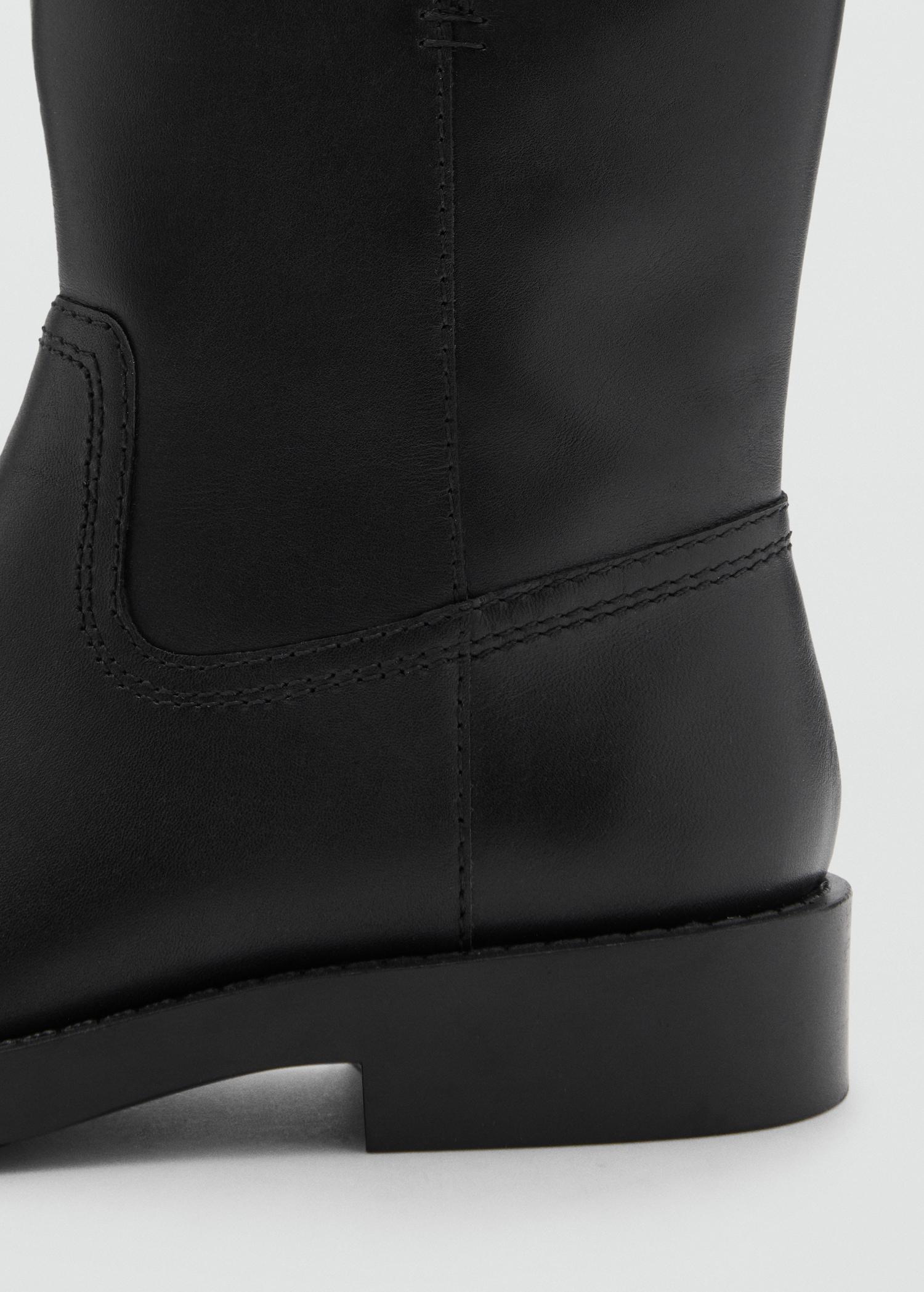 Buckle leather ankle boots - Women | MANGO USA Product Image
