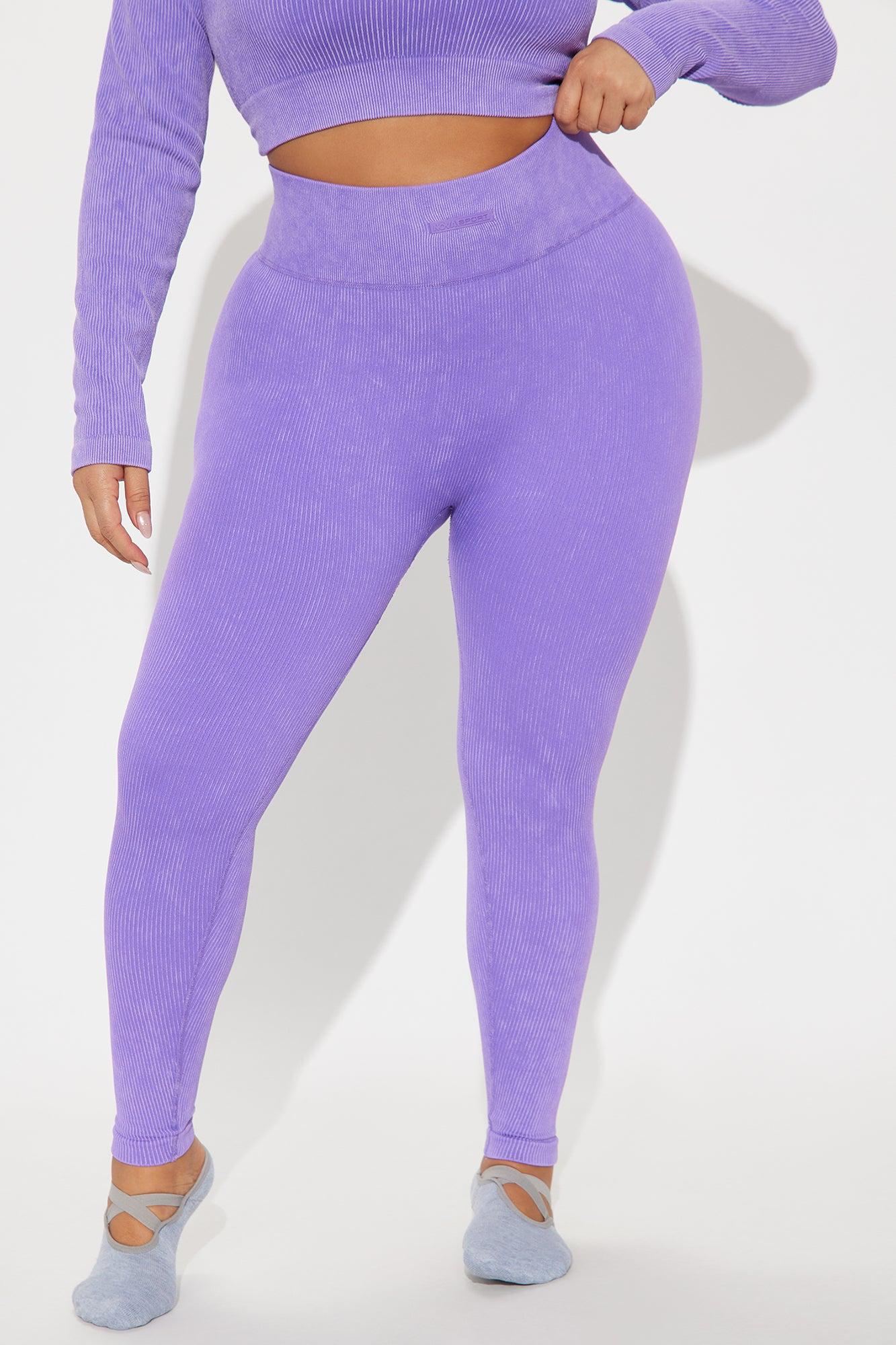 Fighter Ribbed Active Legging Washed Effortless Seamless - Lavender Product Image