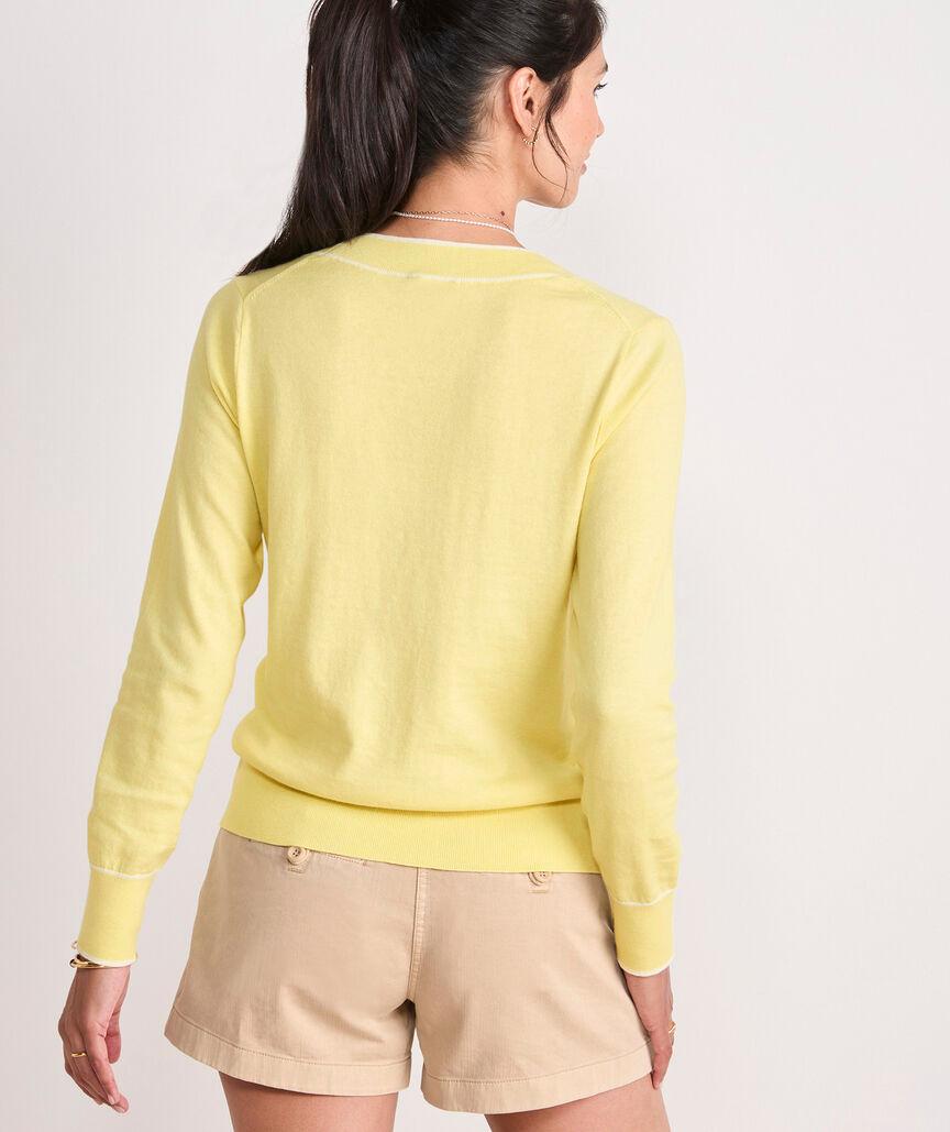 Cotton Cashmere Heritage V-Neck Sweater Product Image