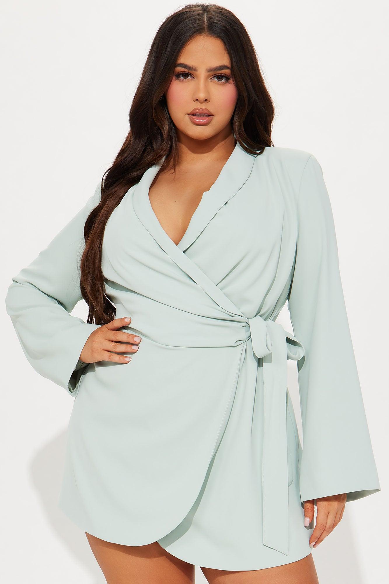 Ashley Blazer Mini Dress - Sage Product Image