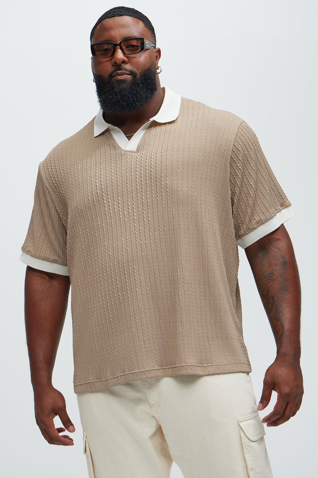 Dog In Me Textured Polo - Taupe/combo Product Image