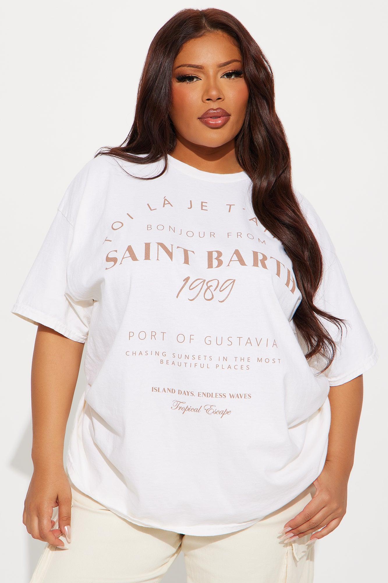 Saint Barth Washed Oversized Tee - Natural Product Image