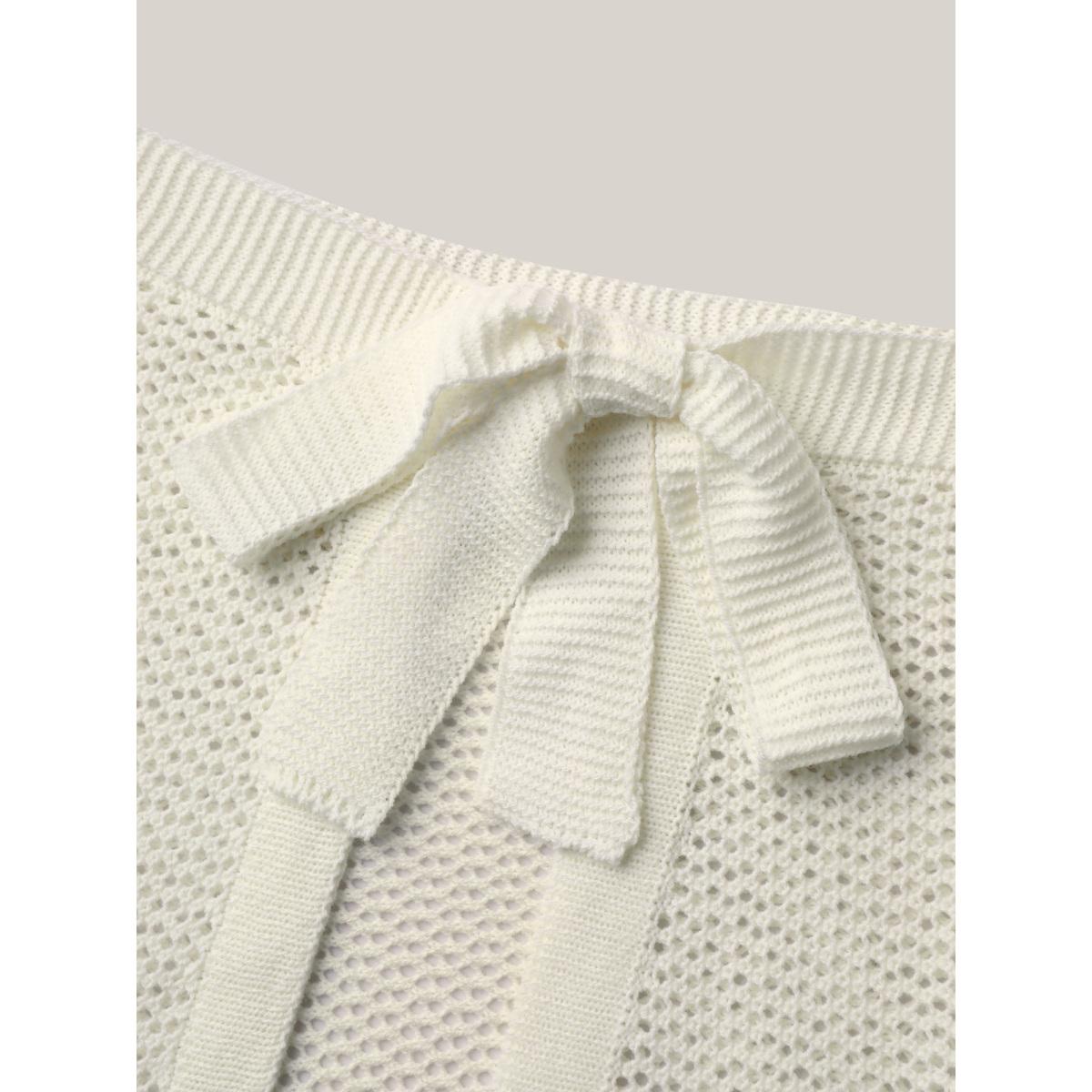 Plus Size Crochet Tie Side Wrap Sarong Cover Up Women's Swimwear Originalwhite Beach Bodycon Tie knot Curve Swim Cover Ups BloomChic 10/M Product Image