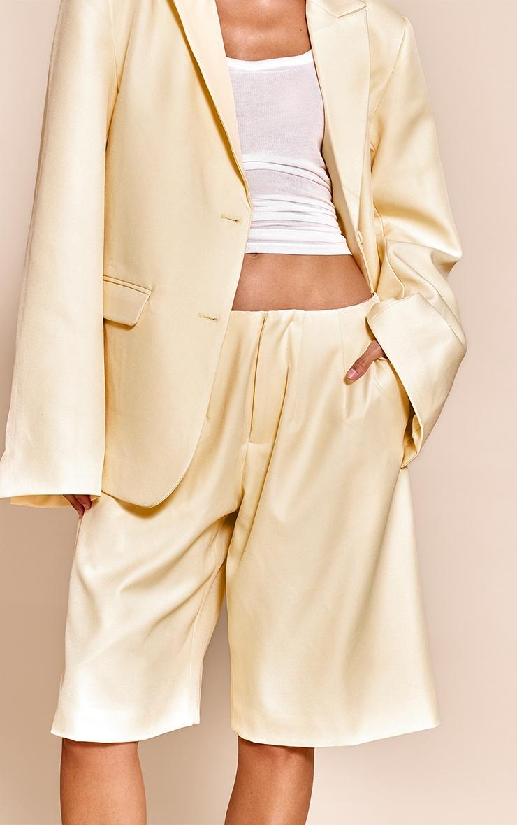 Butter Yellow Tailored Woven Oversized Blazer Product Image