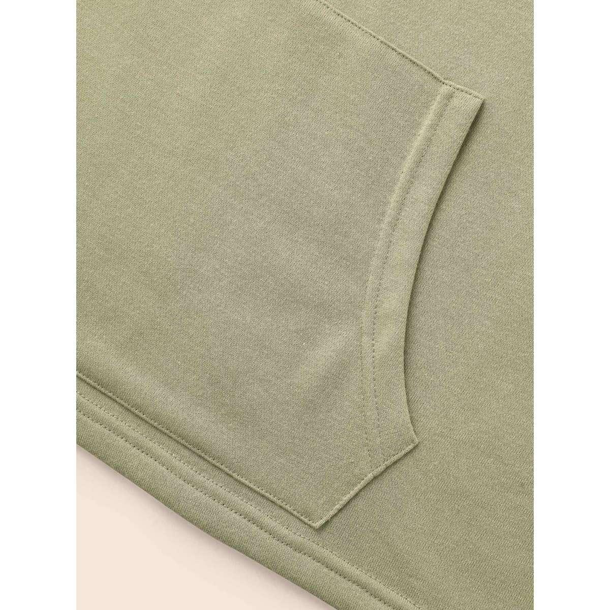 Plus Size Lace Patchwork Hooded Drawstring Sweatshirt Women Sage Casual Patchwork Hooded Everyday Sweatshirts BloomChic 28/5X Product Image