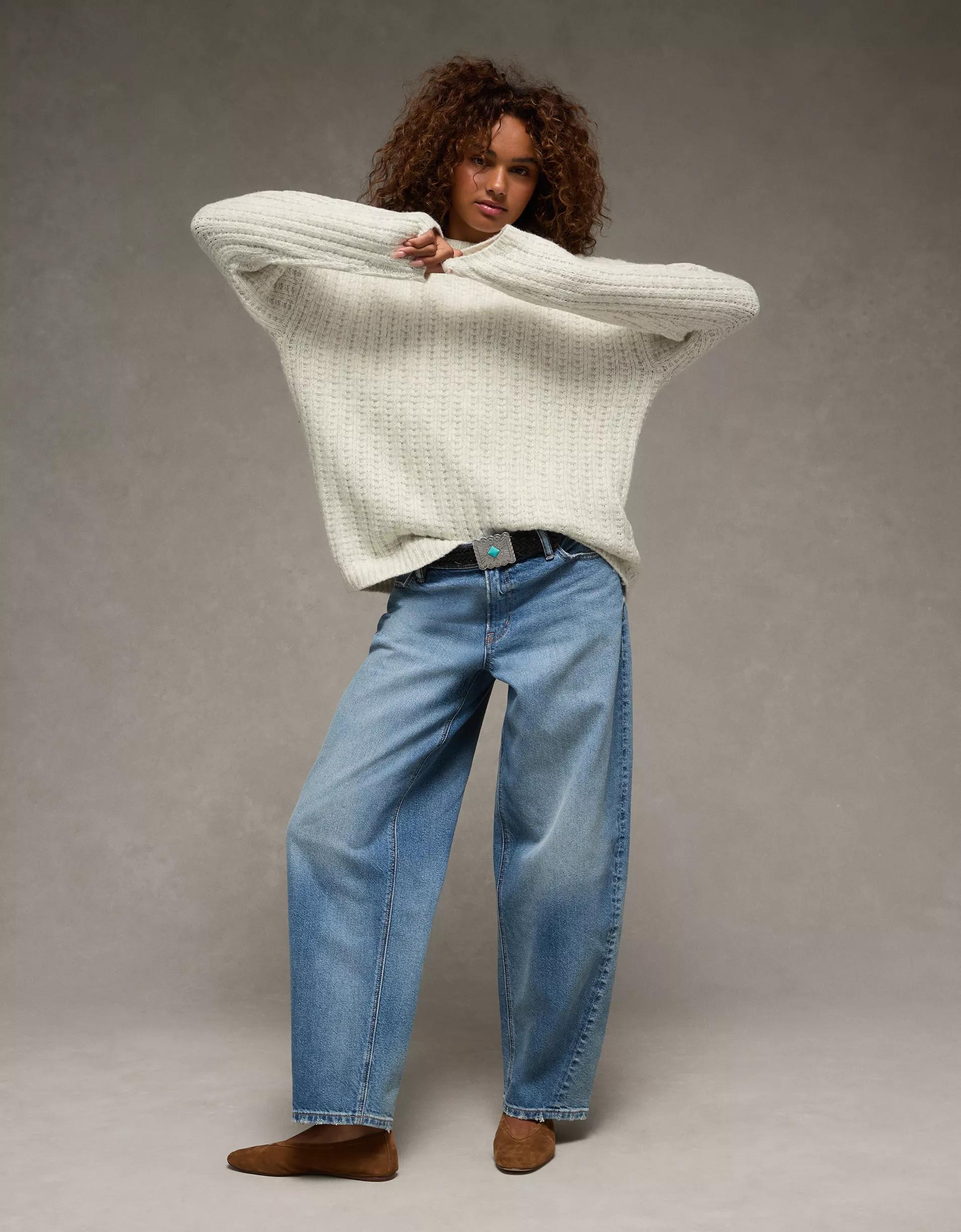 AE Oversized Waffle Sweater Product Image