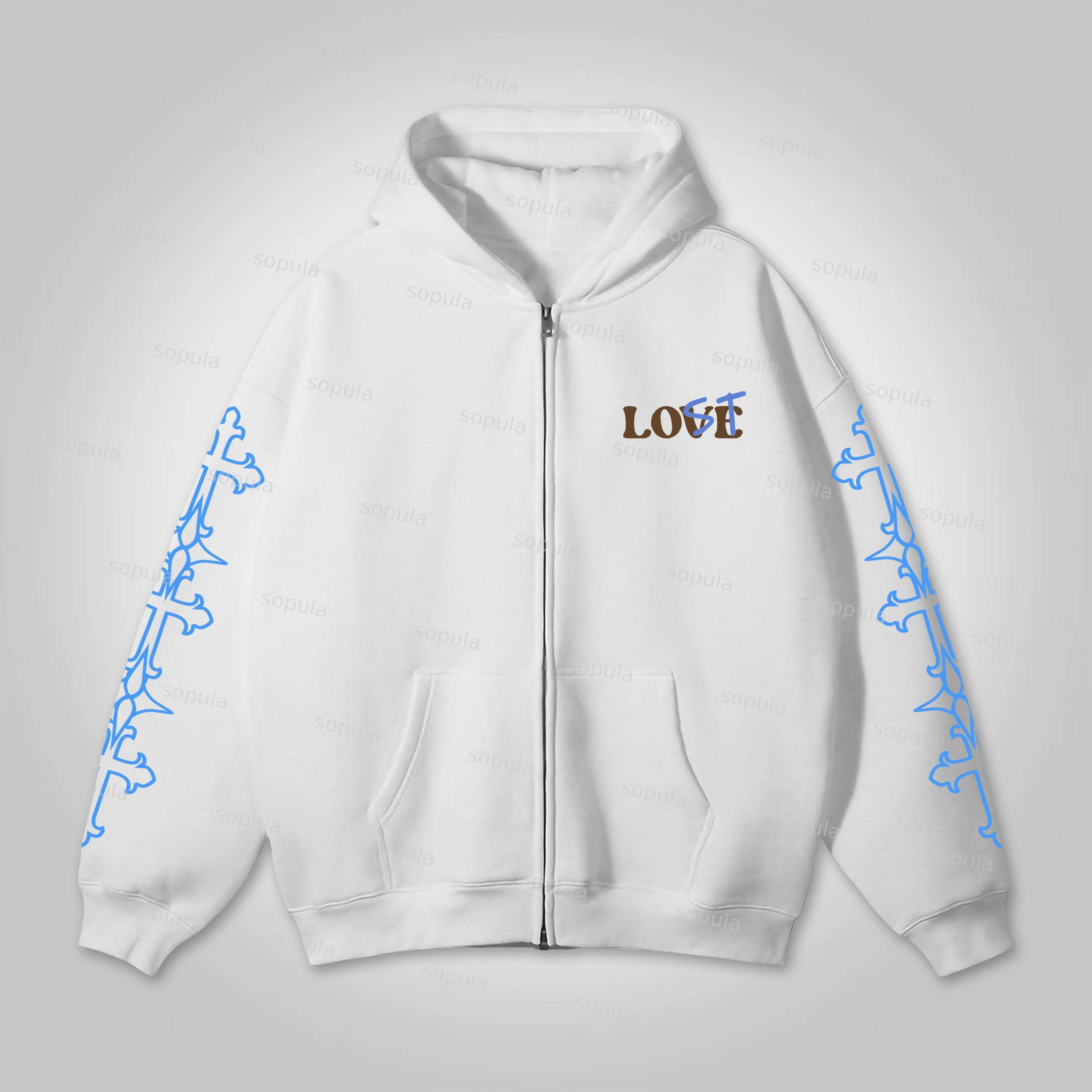 Your Lost Without Me Puff Print Graphic Zip-Up Hoodie Product Image