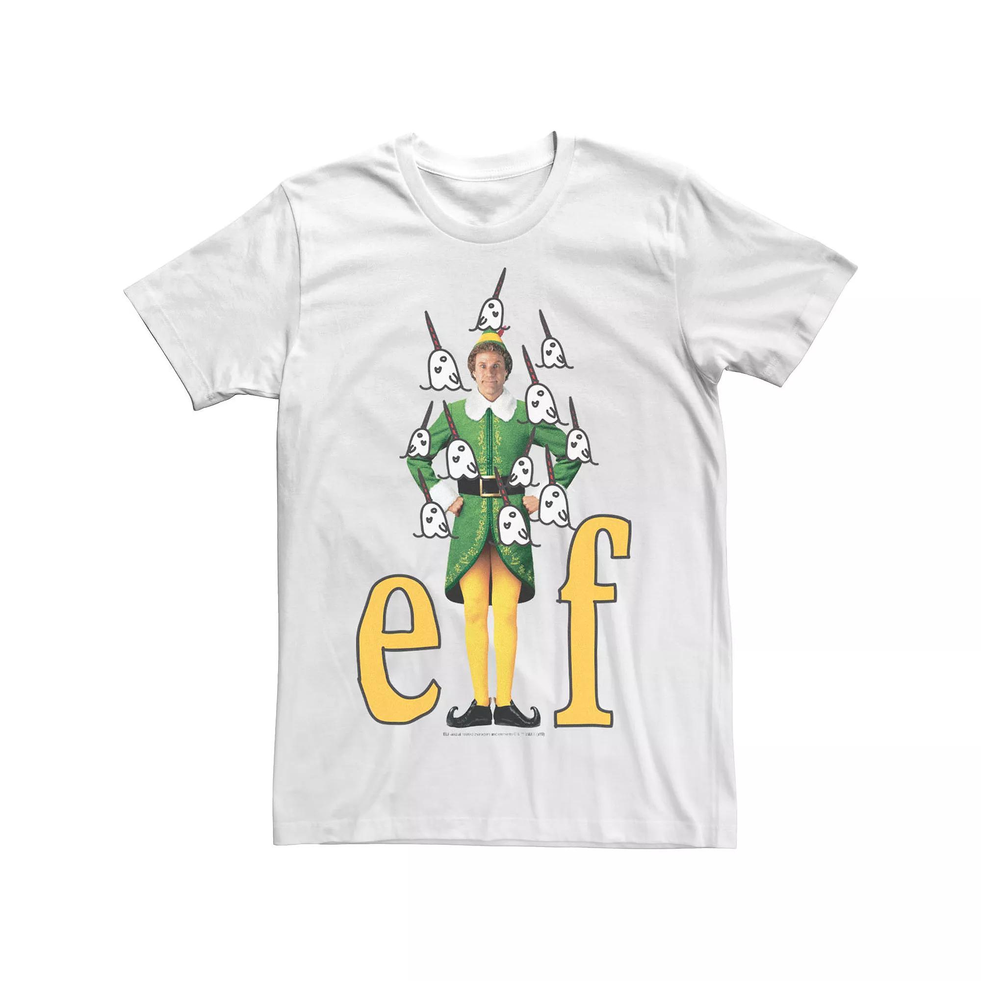 Men's Elf Buddy And Narwhals Doodles Logo Tee,  Product Image