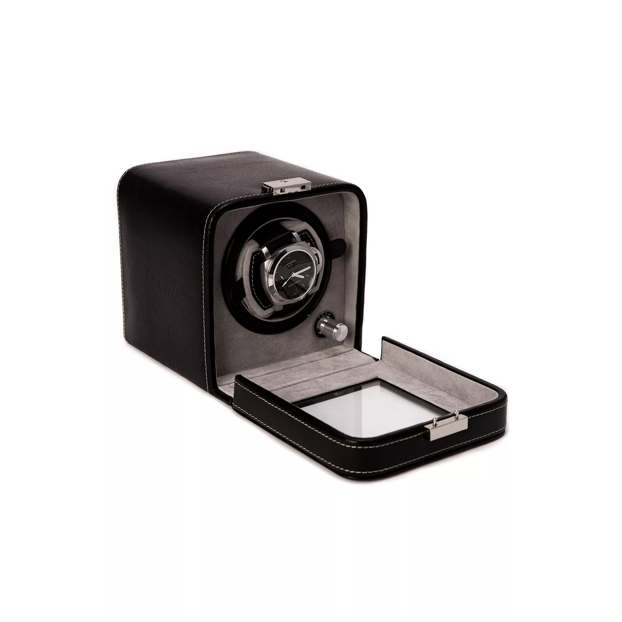 Bey-Berk Leather Watch Winder - Men, Black Product Image