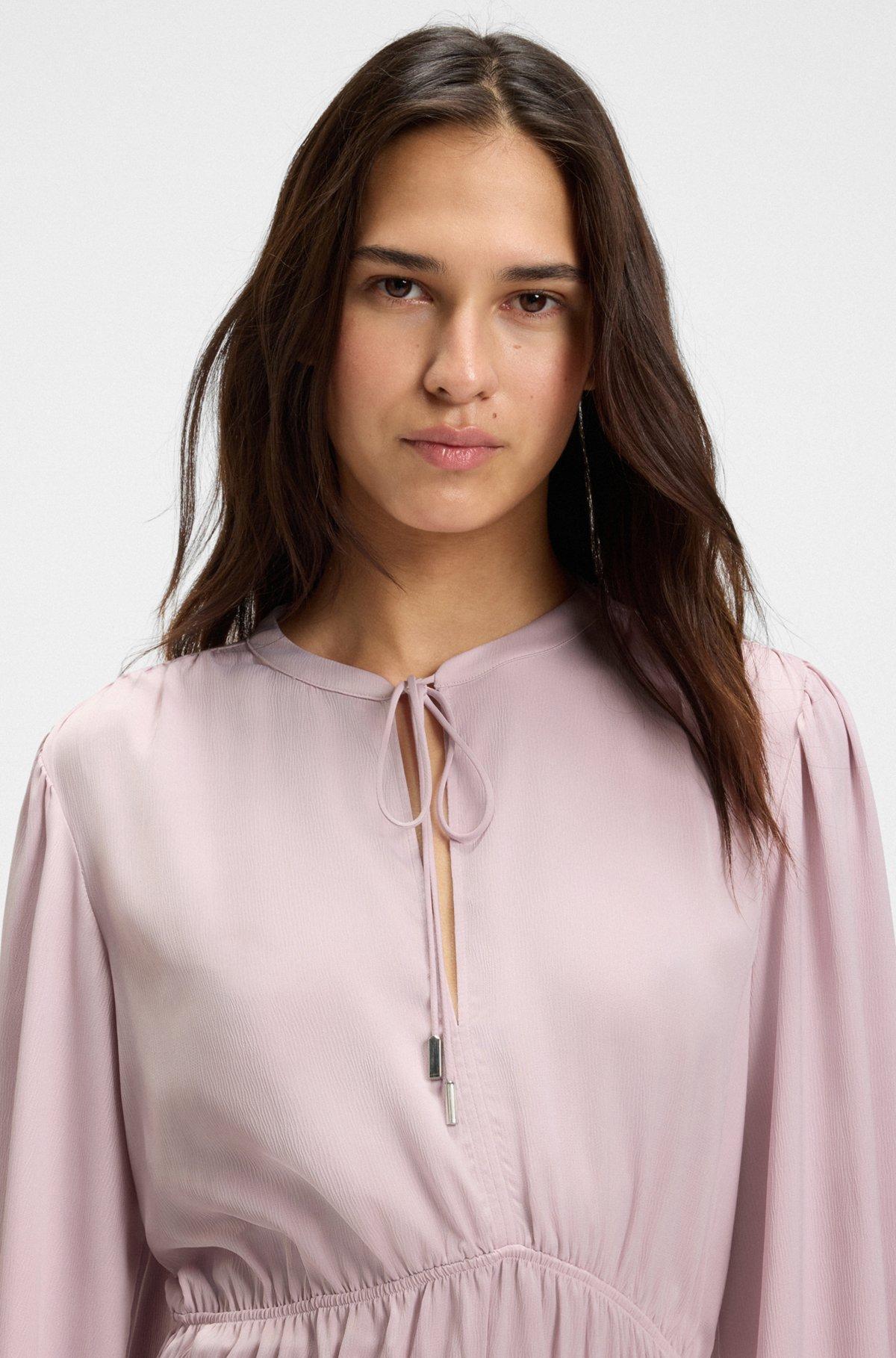 BOSS - Crinkle-satin mini dress with gathered details - Light Purple Product Image