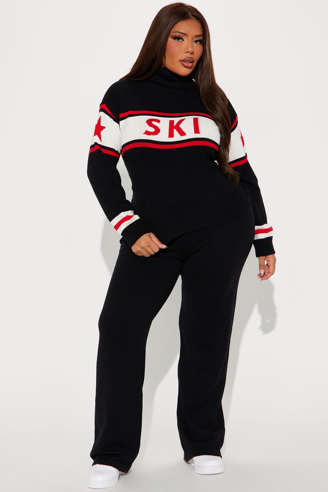 Ski Bunny Sweater Pant Set - Black Product Image